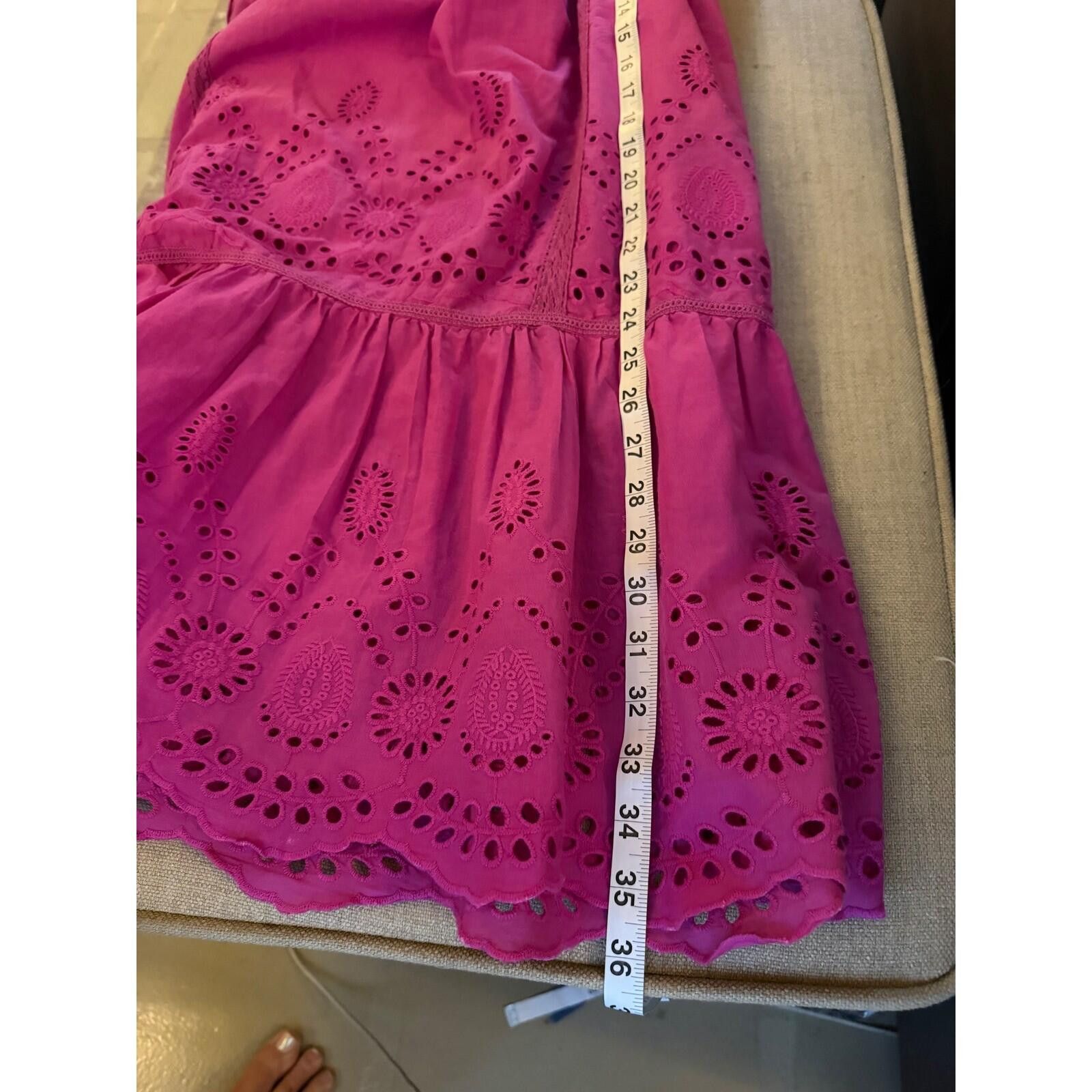 Other Melissa Odabash Pink Eyelet Cotton Mini Dress Cover Up Small Size S / US 4 / IT 40 - 6 Thumbnail