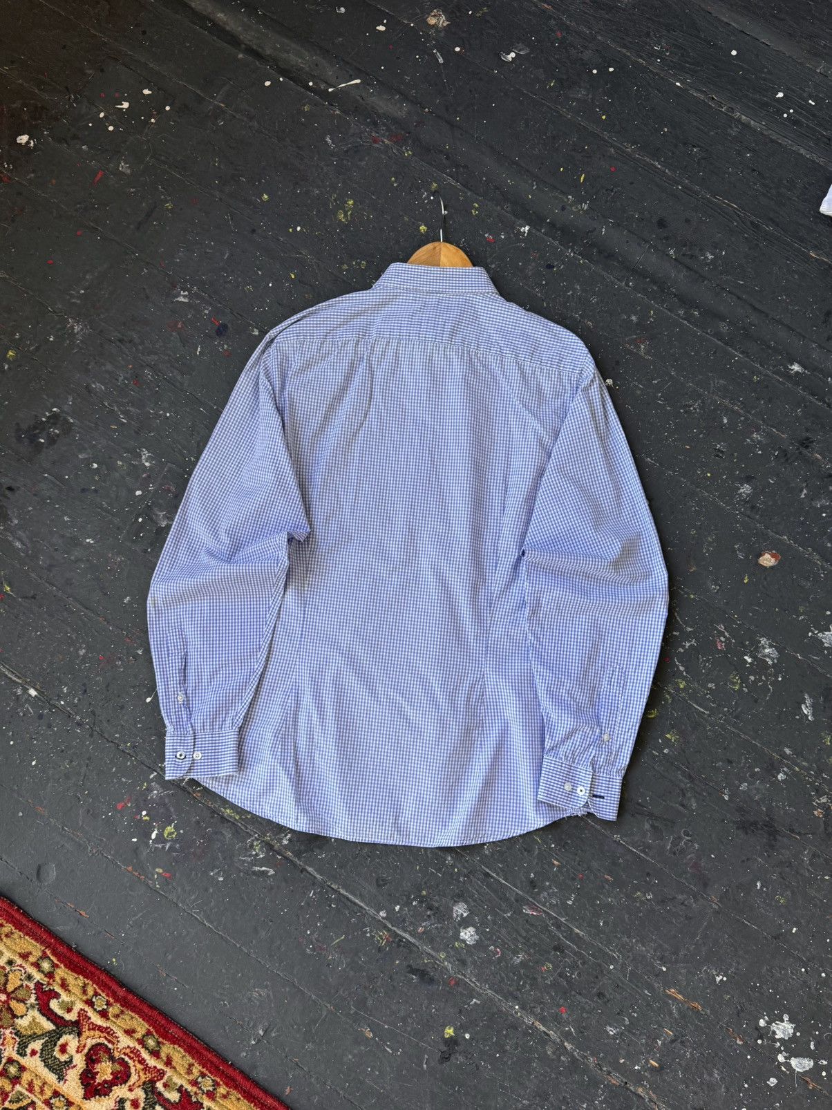 Lacoste Lacoste Regular Fit Gingham Button Down Shirt Blue Size US M / EU 48-50 / 2 - 2 Thumbnail