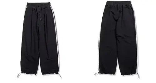 Japanese Brand 20AW Indigo Union Japan Black Striped Casual Sweatpants Size US 33 - 2 Thumbnail