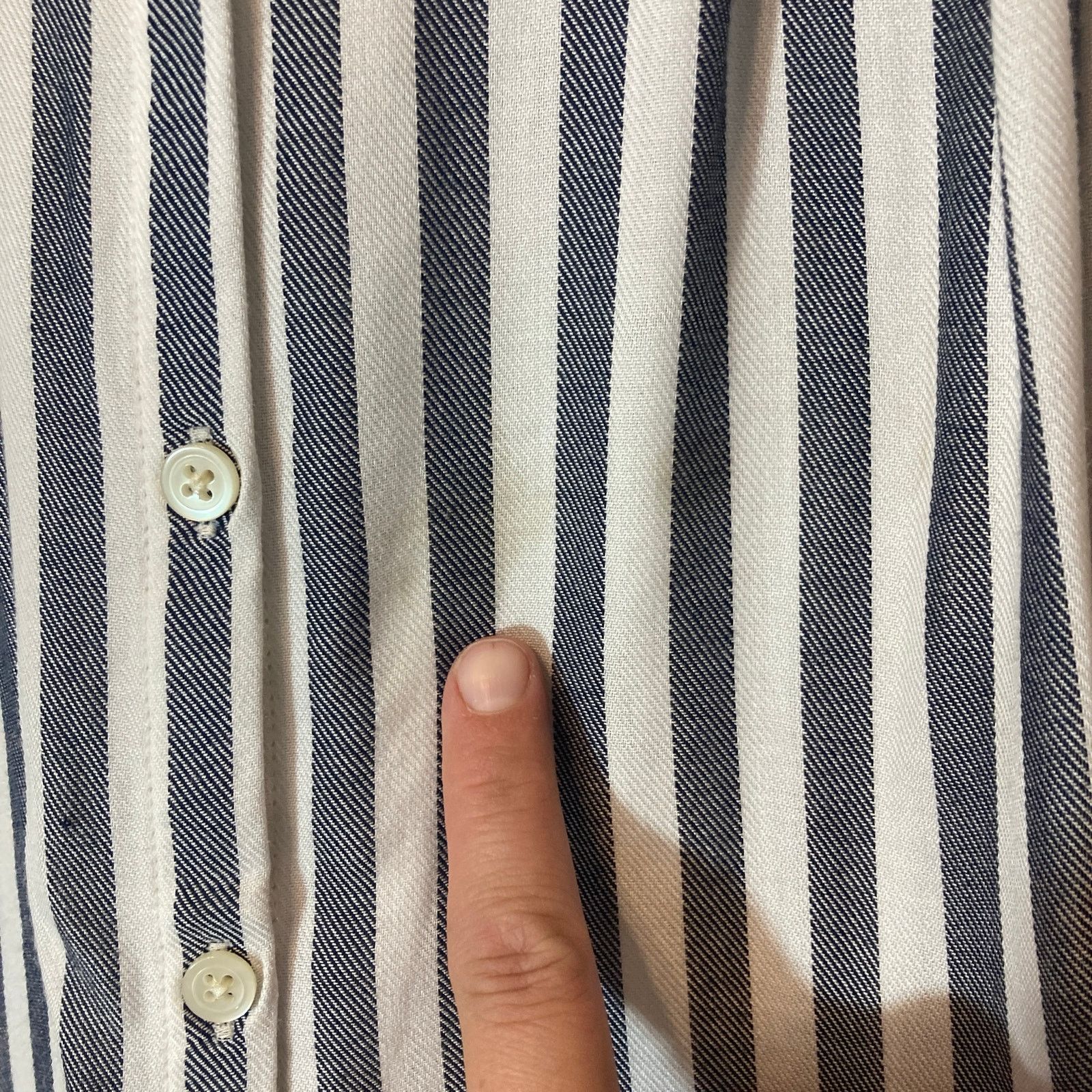 Madewell Madewell Blue White Striped Button Up Shirt Blouse Top Size XS / US 0-2 / IT 36-38 - 8 Thumbnail