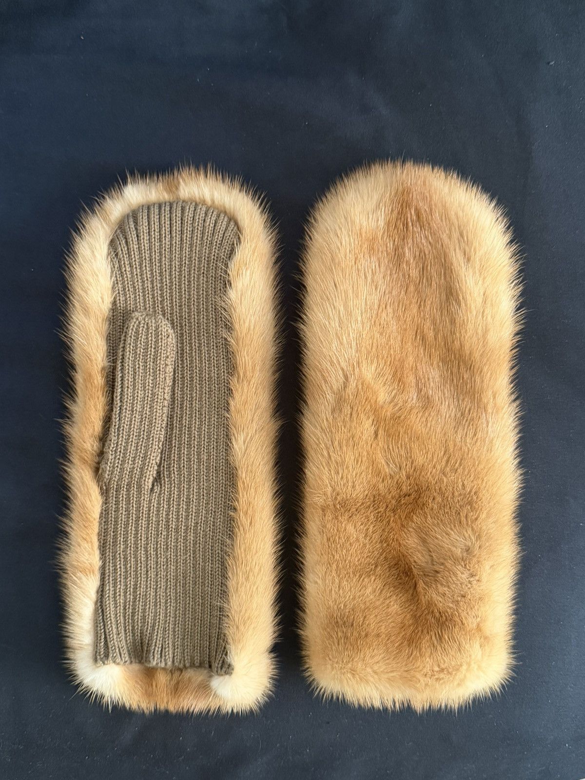 Prada Mink Fur Wool Knitted Mittens 8 Size ONE SIZE - 1 Thumbnail