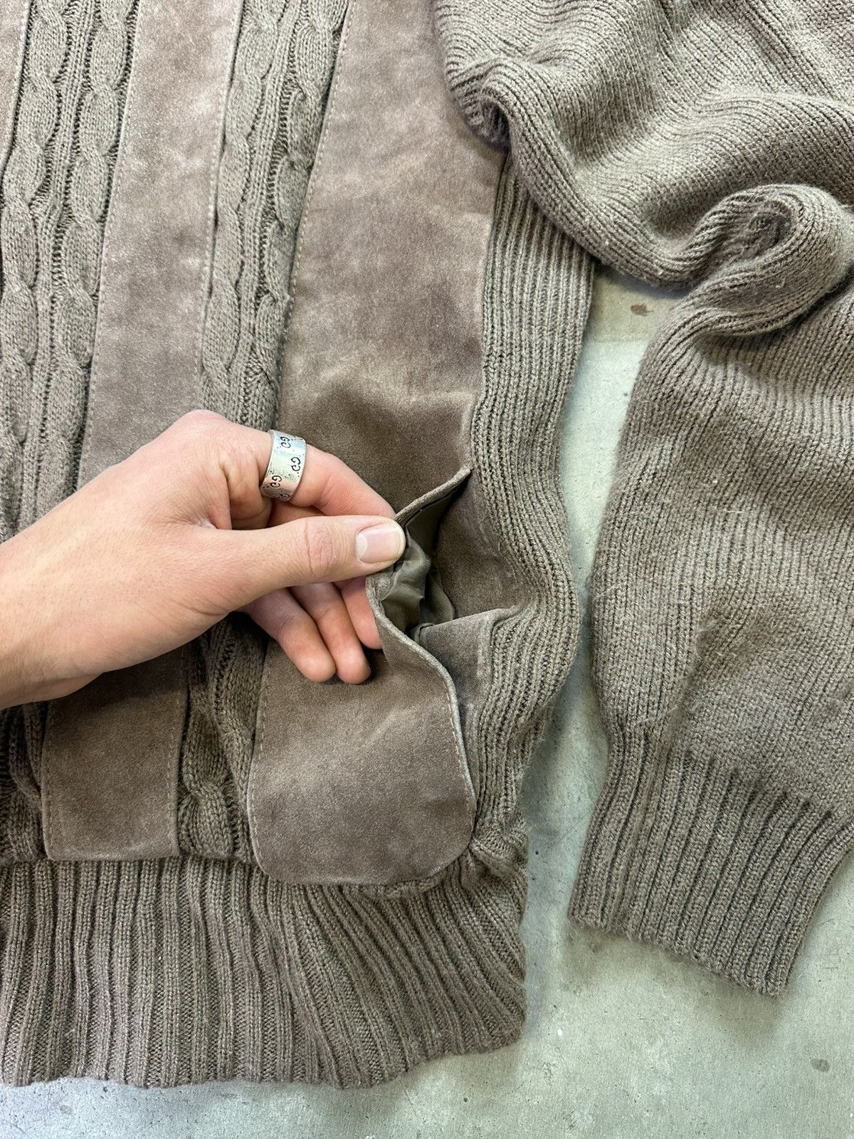 Sears × Vintage vintage 80s sears suede knit zip up sweater xl Size US XL / EU 56 / 4 - 5 Thumbnail