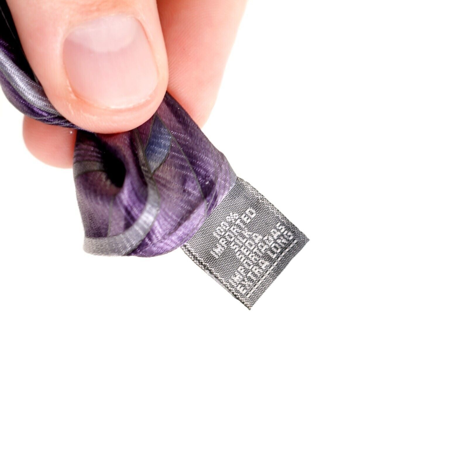 Stafford Stafford Purple Abstract Geometric Print Long Wide Silk Tie Size ONE SIZE - 4 Thumbnail