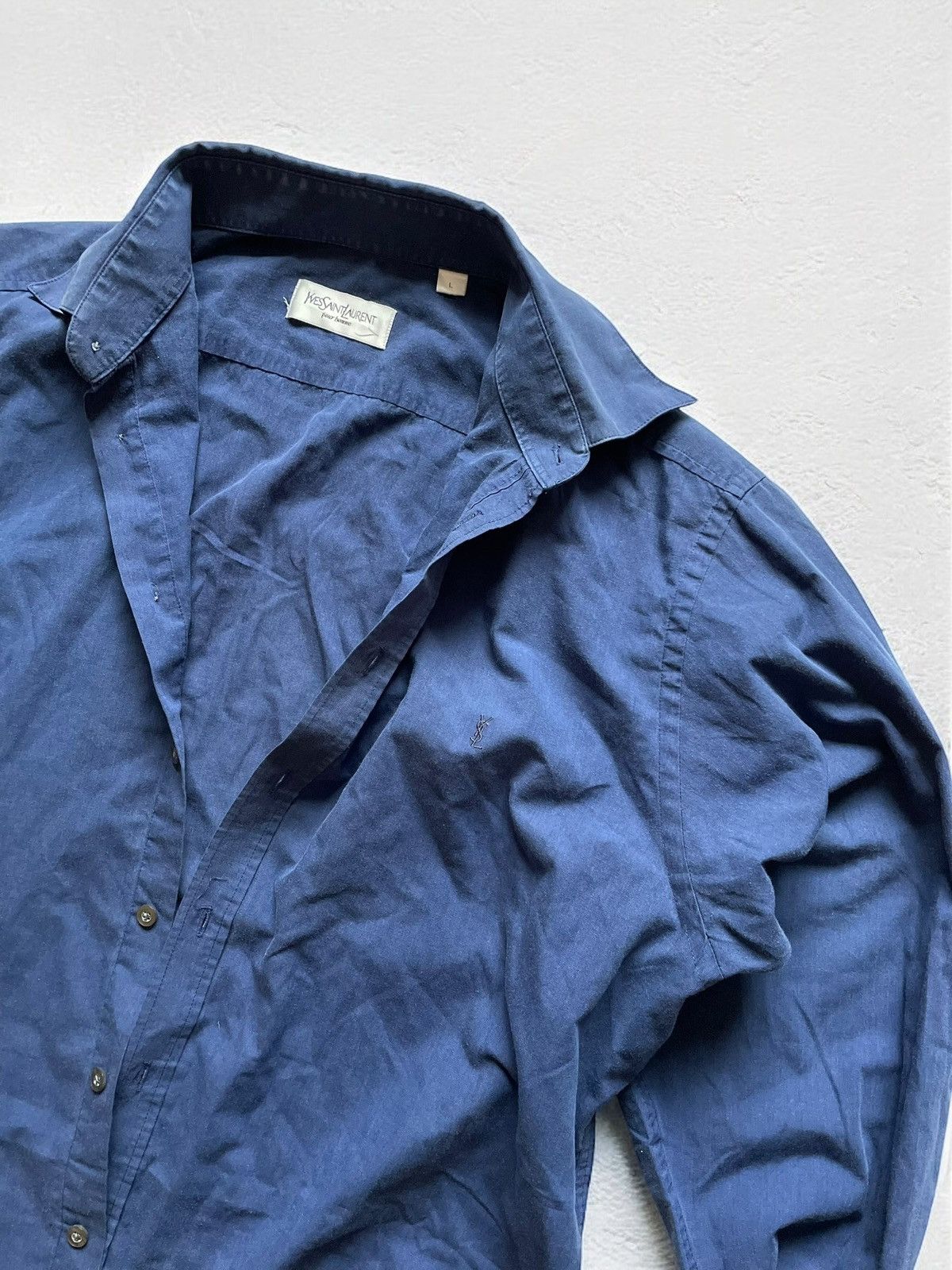Designer × Vintage × Yves Saint Laurent OFFER!🫵🏻 YVES SAINT LAURENT VINTAGE LOGO SHIRT BUTTON UP YSL Size US M / EU 48-50 / 2 - 4 Thumbnail