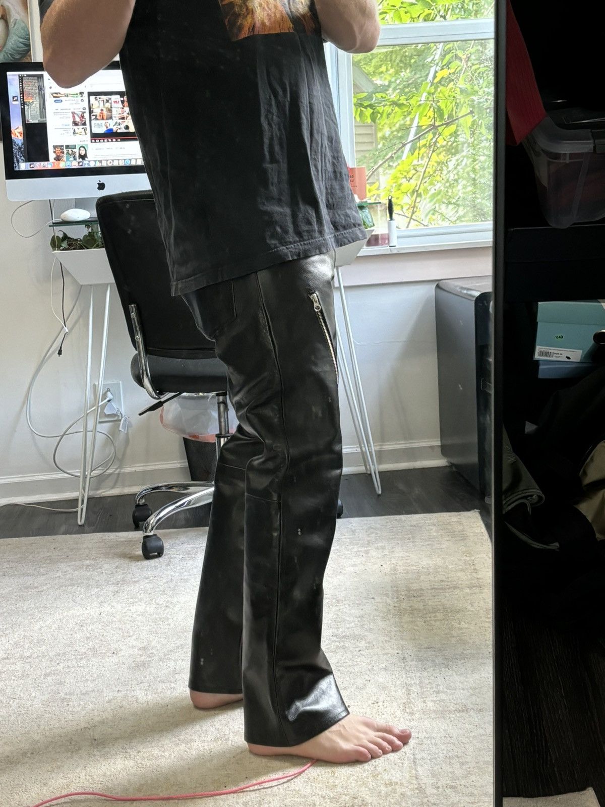 Blackmeans Leather Zip Trousers Size US 32 / EU 48 - 11 Thumbnail