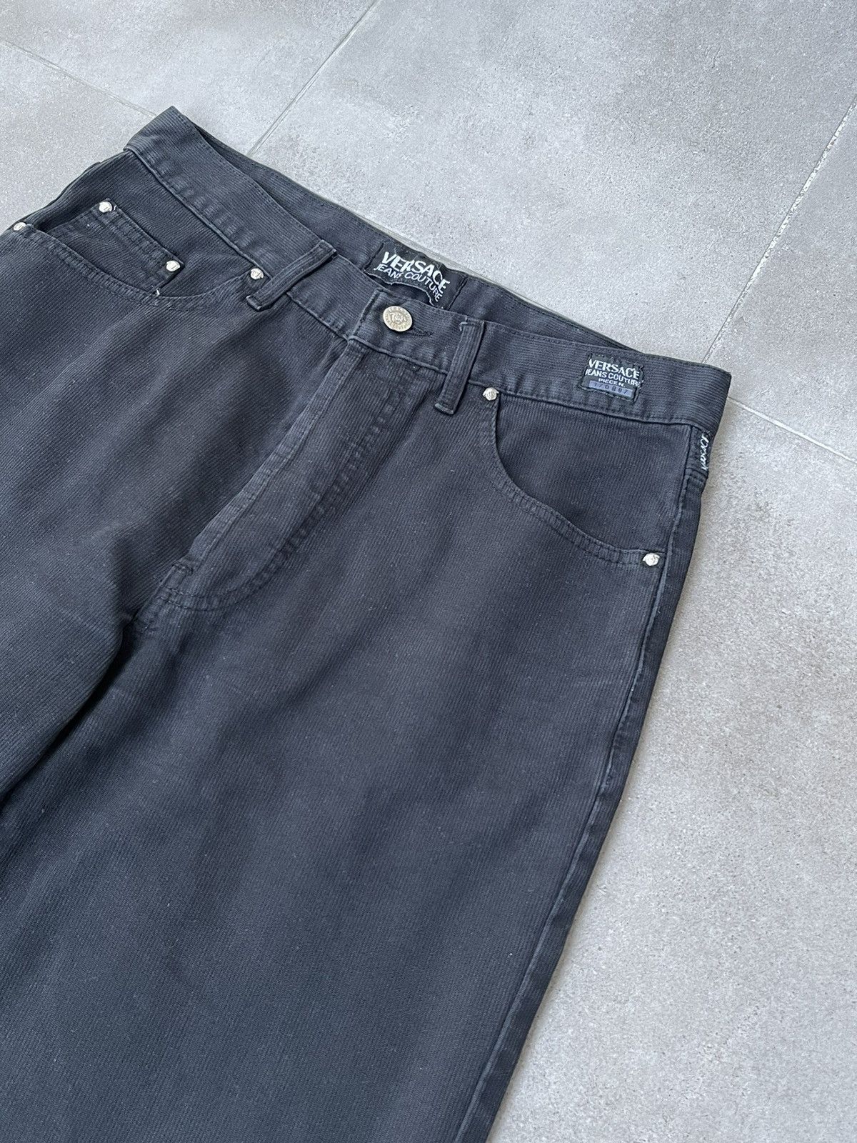 Versace Versace Jeans Couture High Rise Corduroy Black Denim Pants Size US 32 / EU 48 - 12 Thumbnail
