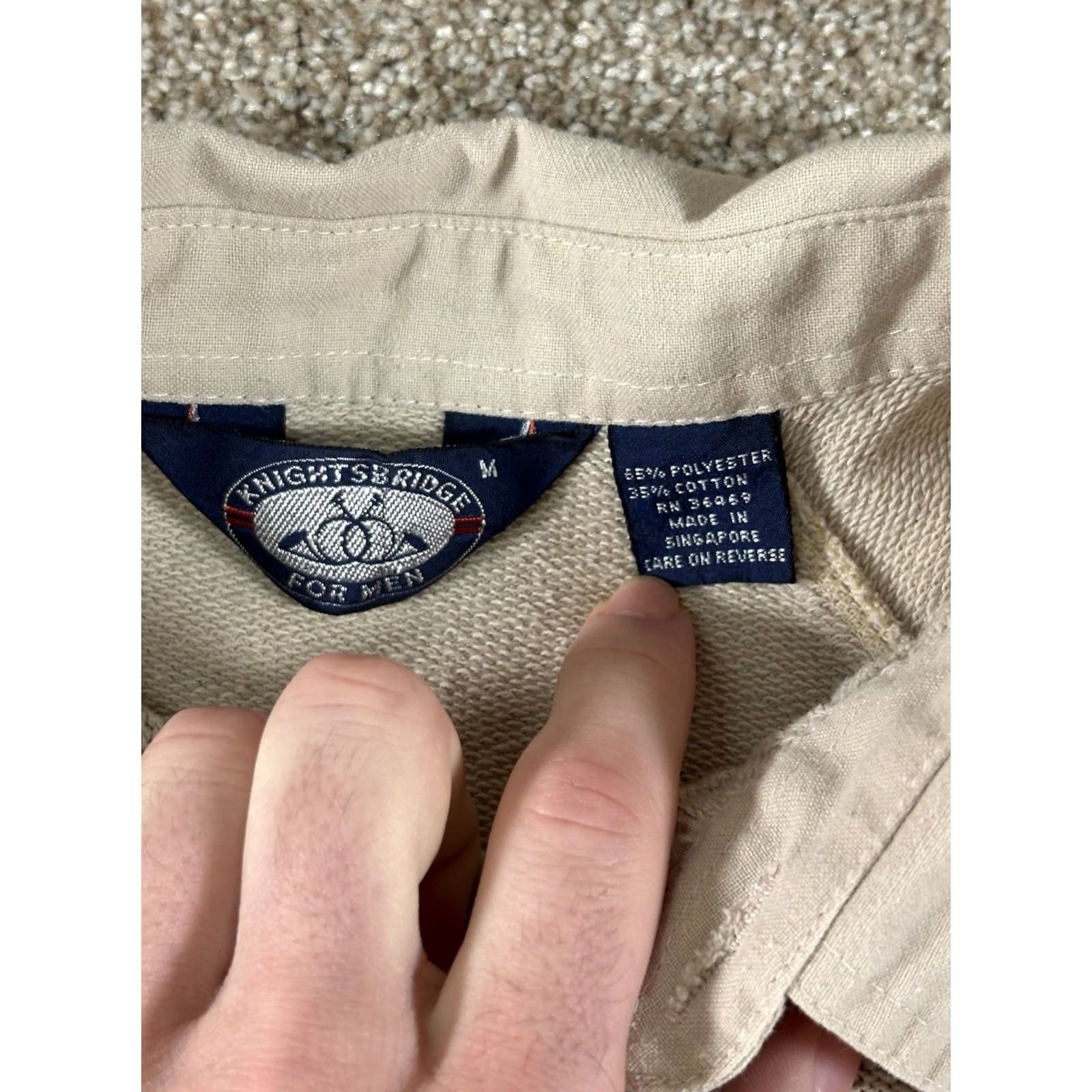 Vintage VINTAGE KNIGHTSBRIDGE Menswear Cream Ribbed Knit Polo Henley Sweater Shirt M Beige Knit Pullover Mens 80s 90s Classic Retro Streetwear Size US M / EU 48-50 / 2 - 3 Thumbnail