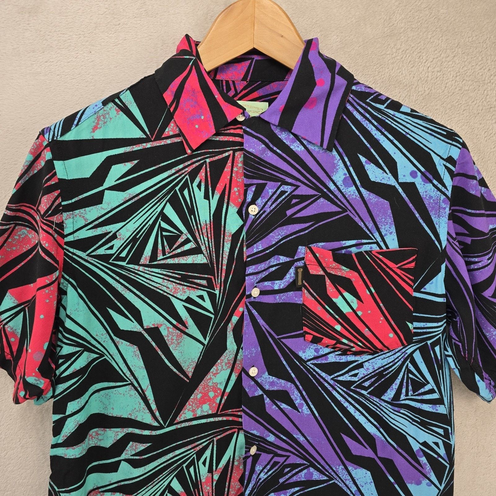 Aries Aries Vortex Hawaiian Shirt Mens Medium Viscose Geometric Size US M / EU 48-50 / 2 - 2 Thumbnail