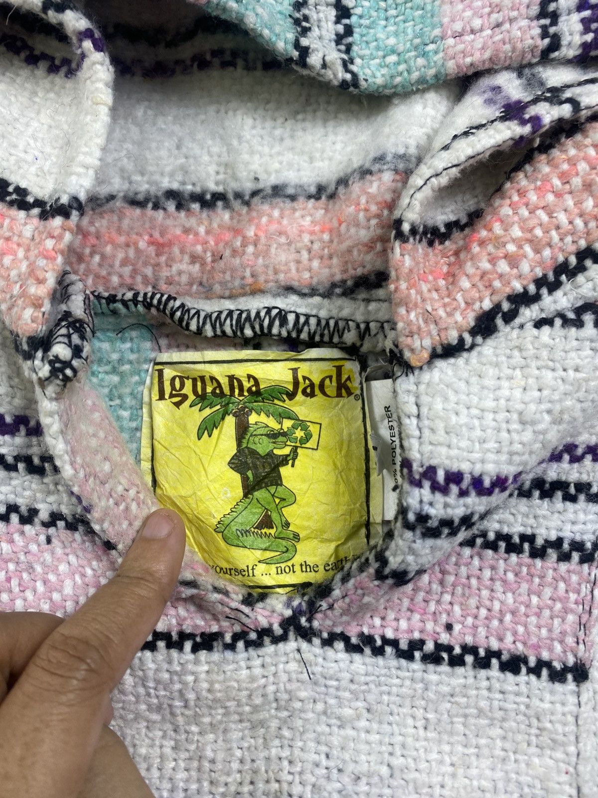 Mexican Threads × Vintage Vintage Iguanna Jack Kangaroo Pocket Baja Poncho Hoodie Size US M / EU 48-50 / 2 - 6 Thumbnail