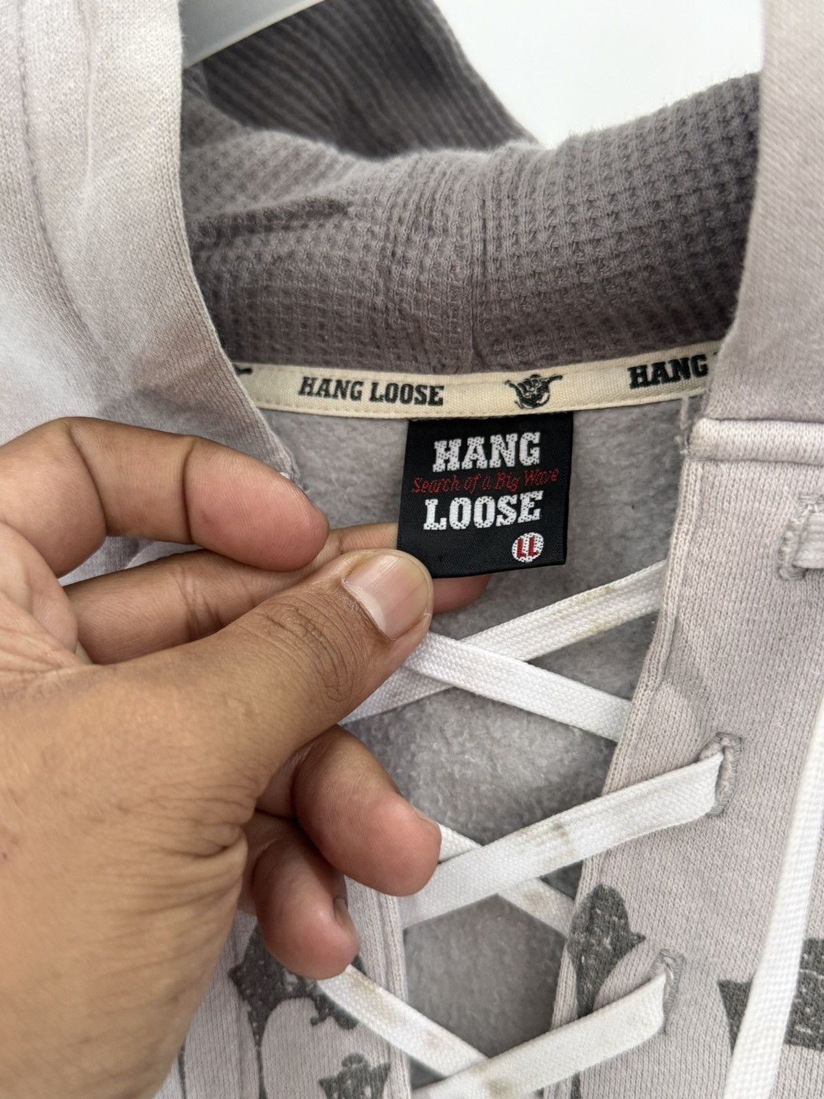 Sun Surf 🔥 Hang Loose Y2K Brazilian Surf Neck Lace-Up Hoodie - LL Size US L / EU 52-54 / 3 - 8 Thumbnail