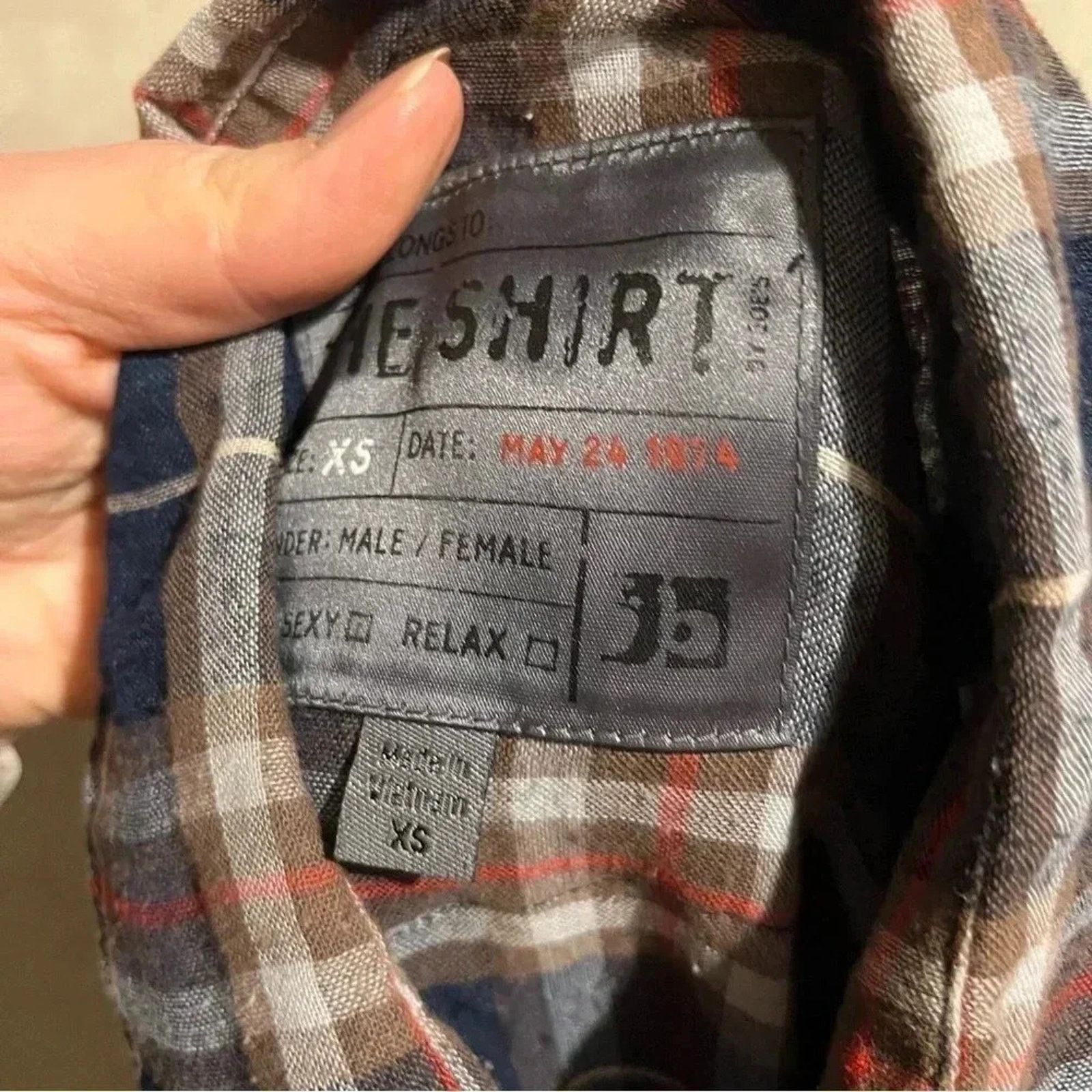 Other Joe’s Jeans ‘The Shirt’ Navy Plaid Lightweight Unisex Sz XS Size XS / US 0-2 / IT 36-38 - 6 Thumbnail