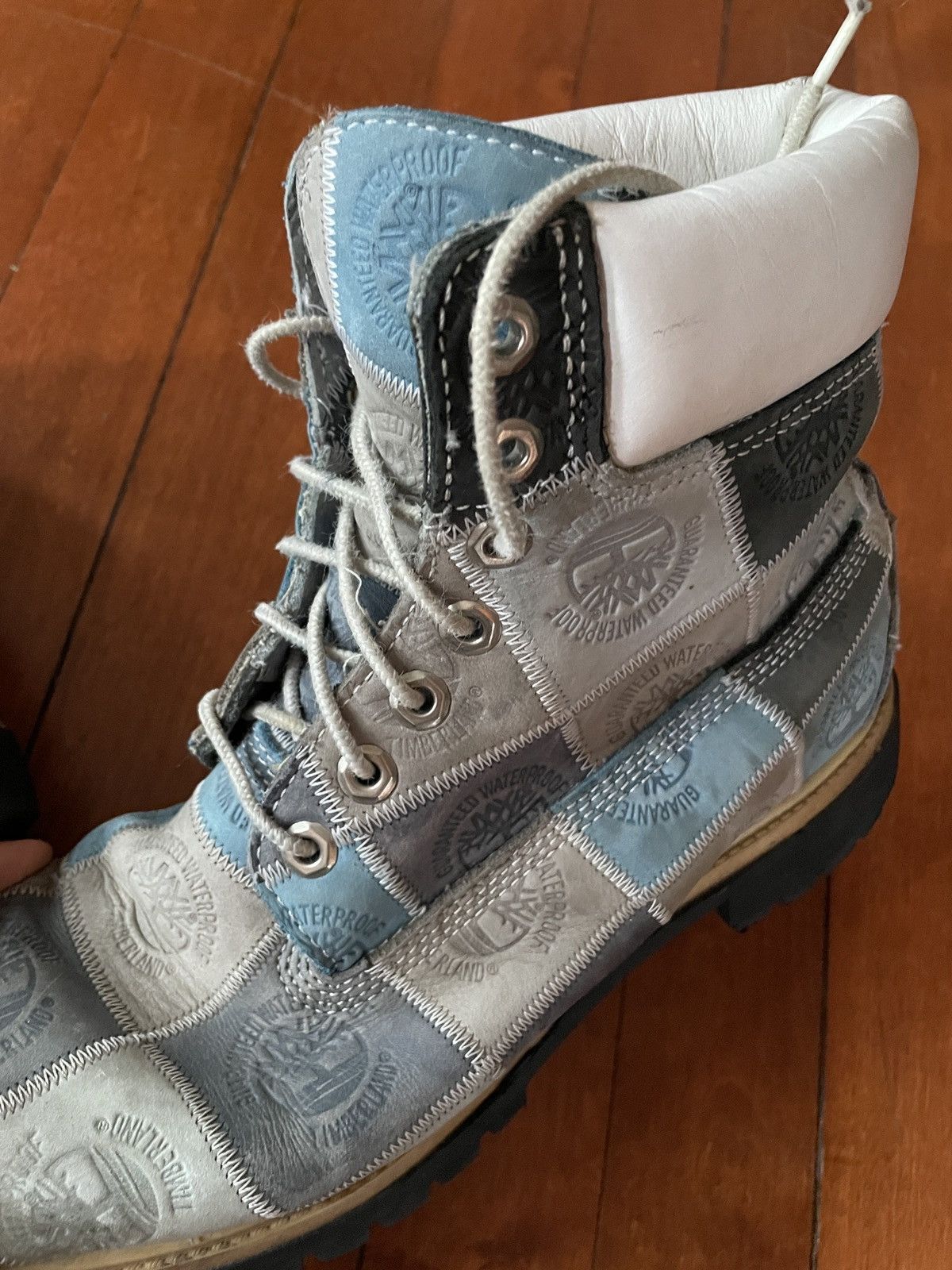 Timberland Blue and white checkered Timberland boots Size US 10.5 / EU 43-44 - 3 Thumbnail