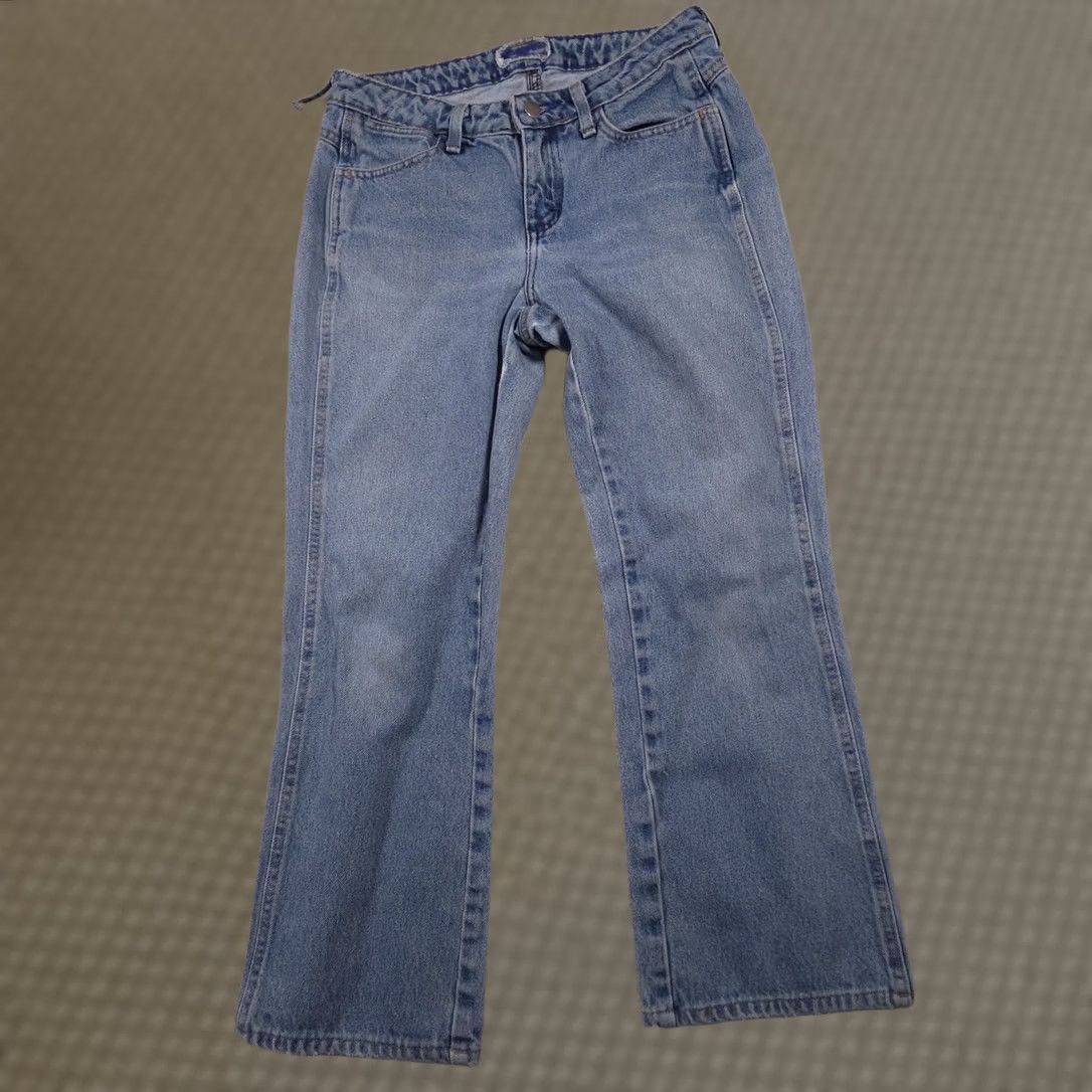 Wrangler Wrangler Jeans Womens 5 Pocket Denim Straight Leg Zip Fly Adjustable Waist Blue 28in Inseam 27in 100% Cotton Regular Womens Size 6 Size 28" / US 6 / IT 42 - 1 Thumbnail
