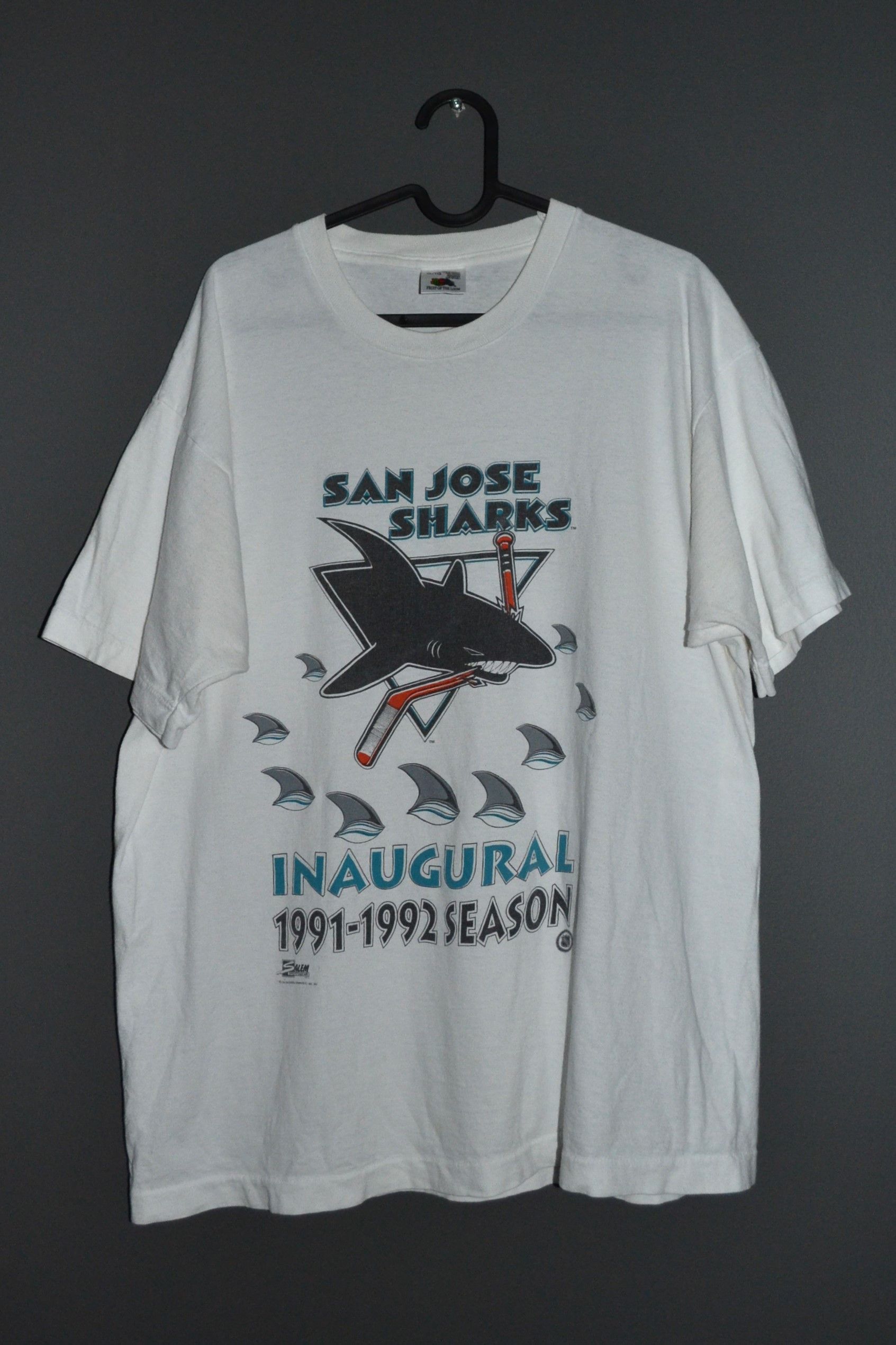 Vintage San Jose Sharks 1991-1992 season t shirt X Size US XL / EU 56 / 4 - 1 Thumbnail