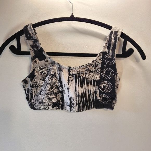 Vintage Jacques Moret Vintage Black & White Crop Top Sport Bra - M Size M / US 6-8 / IT 42-44 - 1 Thumbnail