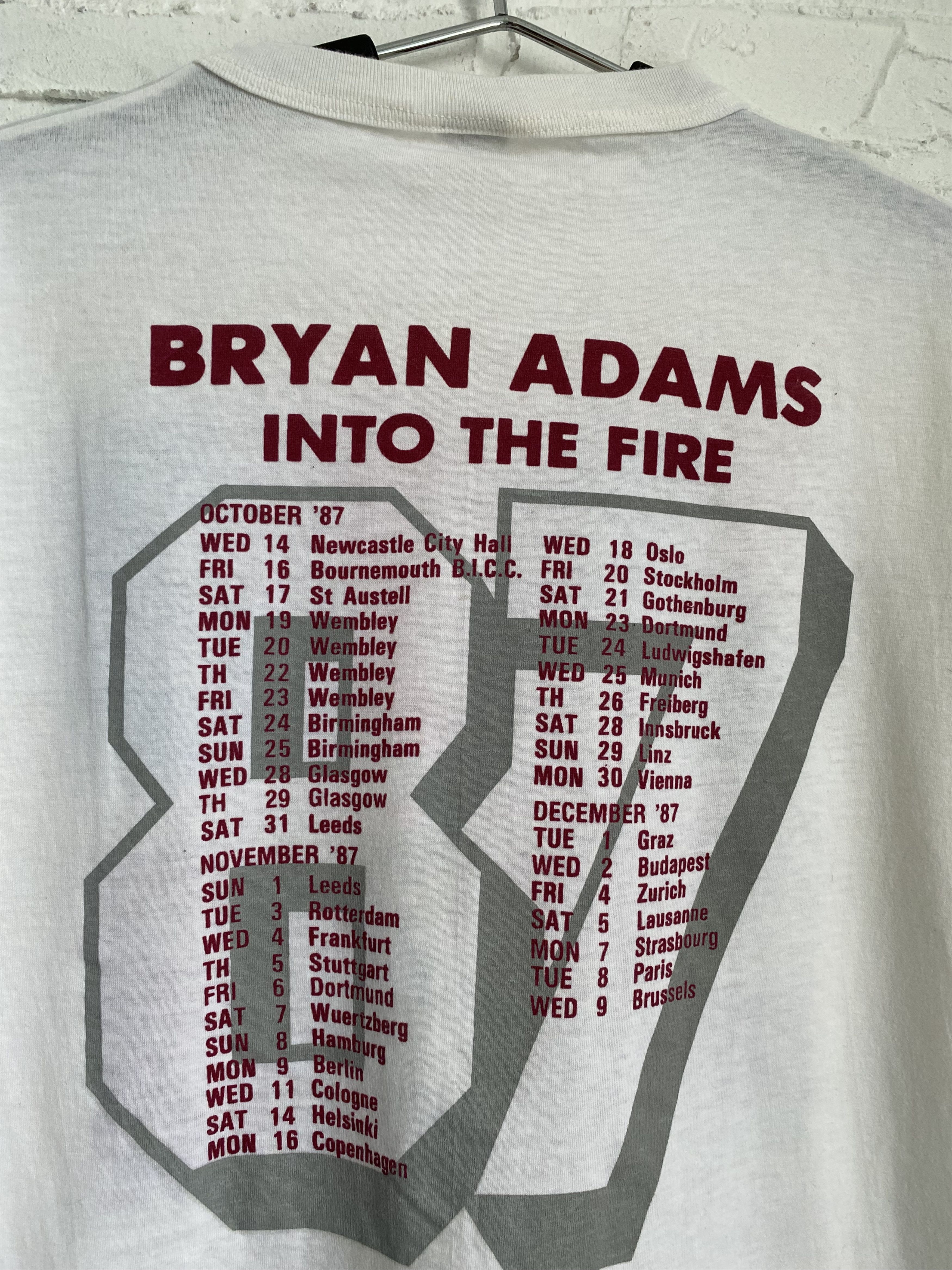 Band Tees × Vintage Vintage 1987 Bryan Adams Into The Fire tour t-shirt . Size US L / EU 52-54 / 3 - 12 Thumbnail
