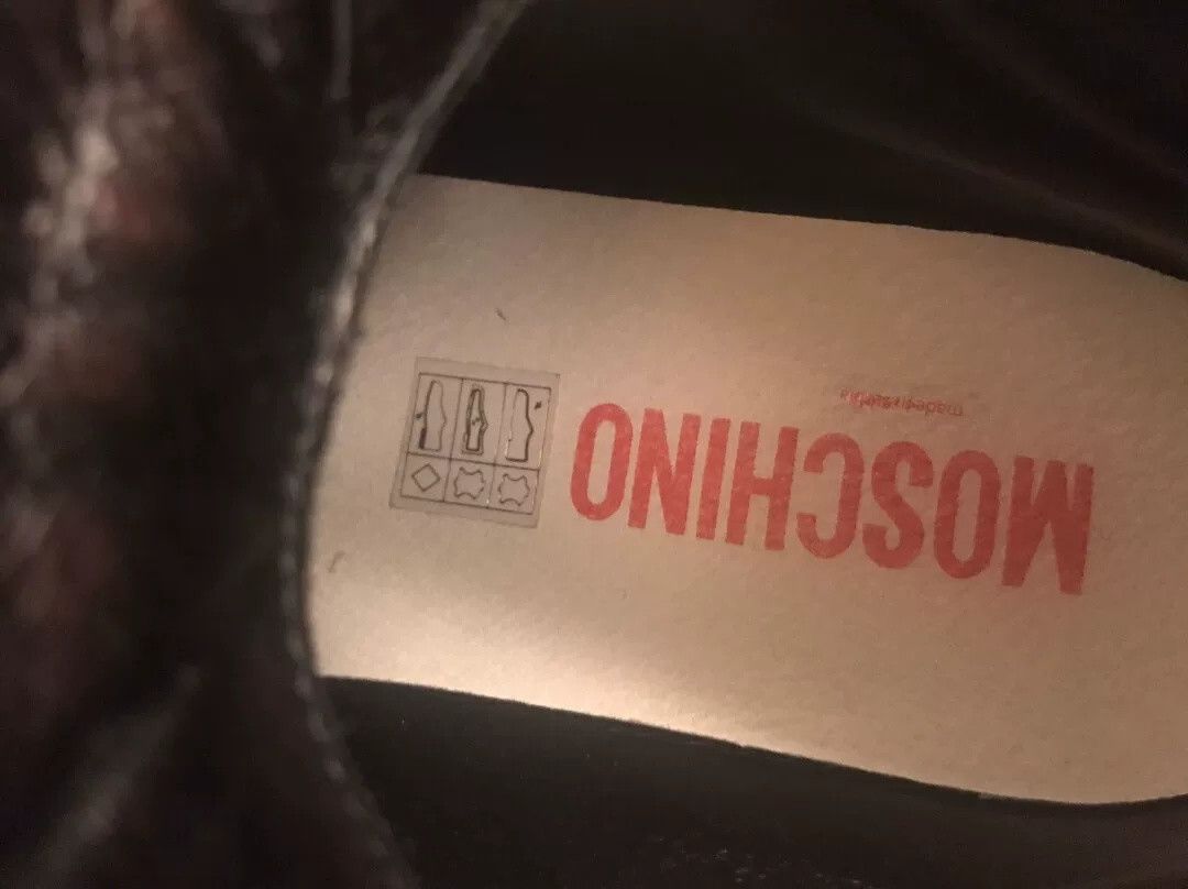 Moschino Moschino Cow Print Leather High-Top Sneakers Size US 7 / EU 40 - 7 Thumbnail