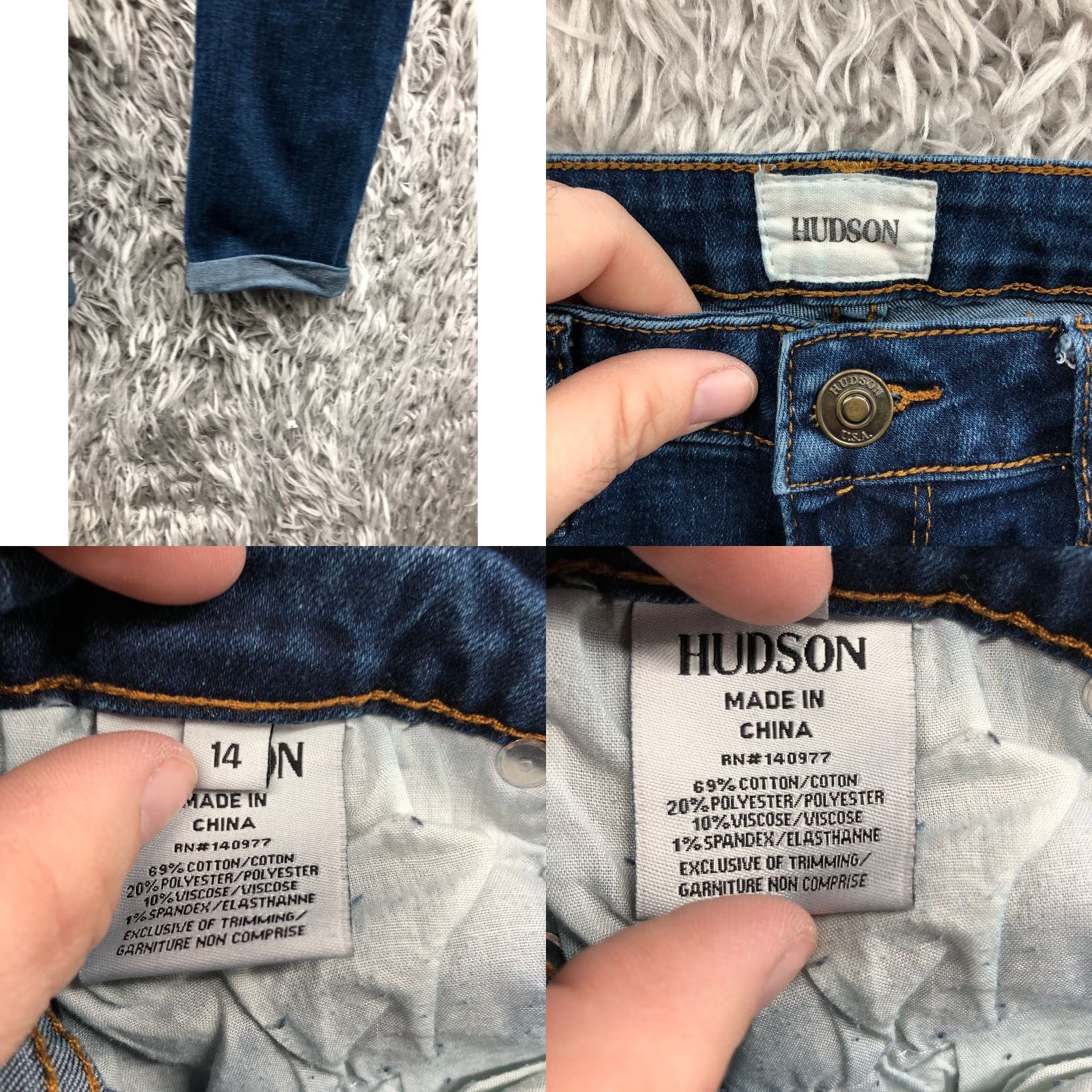 Hudson Hudson Jeans Skinny Size 14 Girls Mid Rise Dark Wash Blue Denim Girls Mens Womens Size 36" / US 14 / IT 50 - 8 Thumbnail