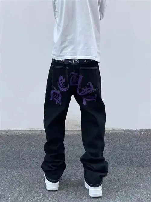 Japanese Brand × Jean Street hip hop Sanskrit embroidered bootcut jeans Size US 32 / EU 48 - 3 Thumbnail