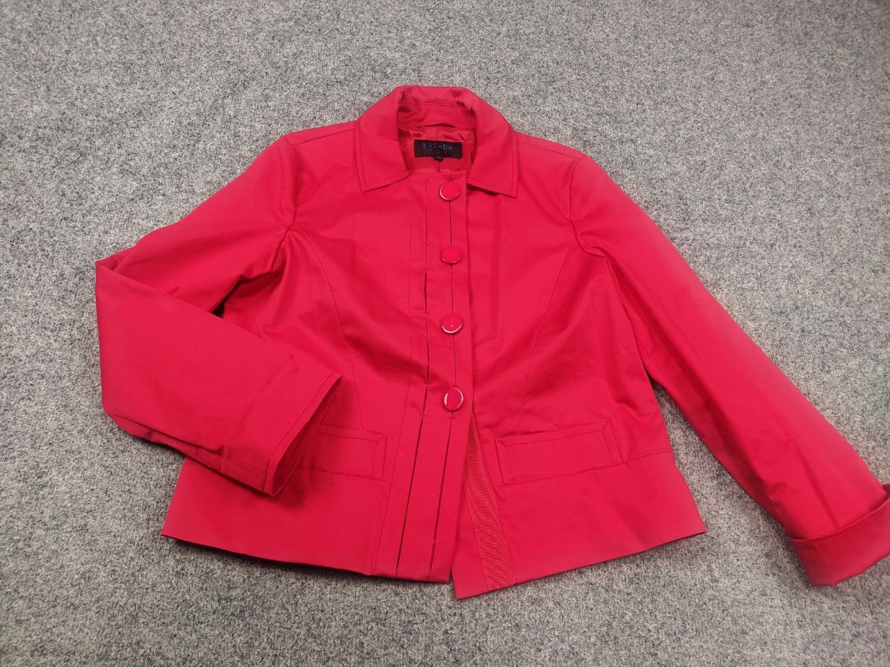 Escada Escada Sport Vintage Design Red Cotton Button Blazer Jacket Size M / US 6-8 / IT 42-44 - 3 Thumbnail