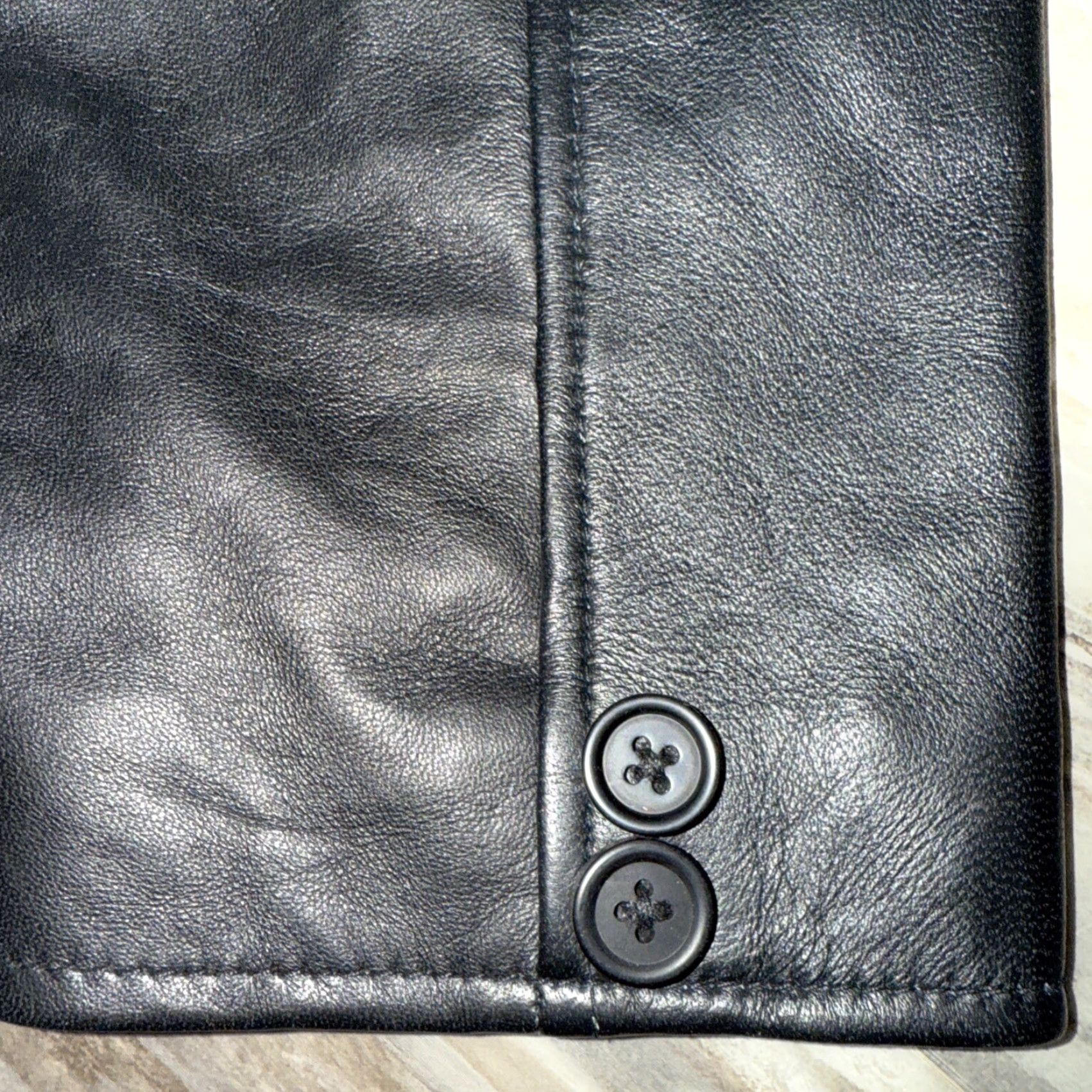 Vintage VINTAGE? No. Black Leather Jacket XL Men's Mid-Length Lightweight Soft Casual Coat with Pockets Zip Button Size US XL / EU 56 / 4 - 5 Thumbnail