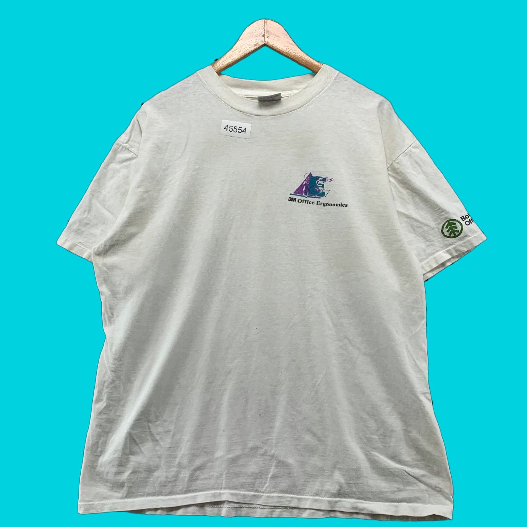 Vintage VINTAGE 3M Office Ergonomics Shirt Mens XL White Single Stitch 90s USA Office T Size US XL / EU 56 / 4 - 1 Thumbnail