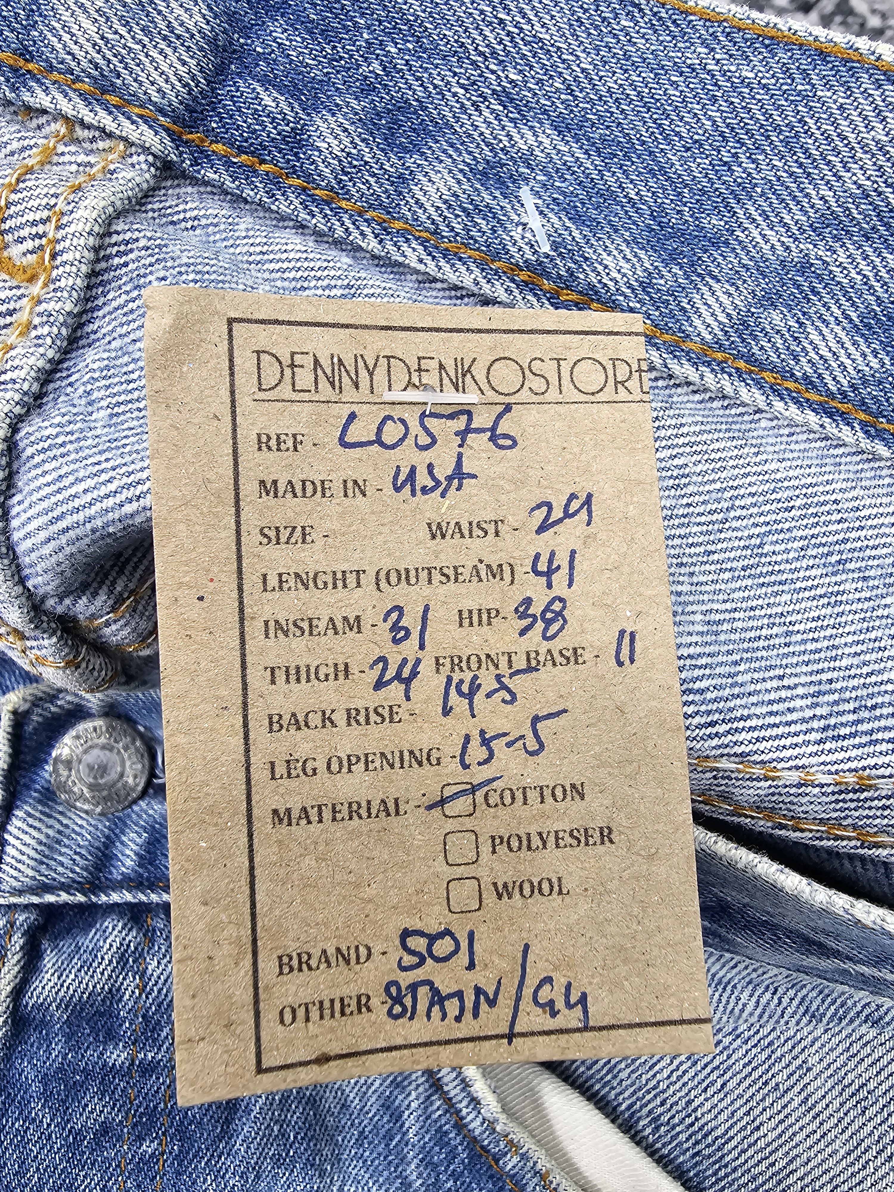 Levi's Vintage Clothing Vintage 90's LEVIS 501 Sun Faded Stain Blue Jeans L0576 Size US 29 - 15 Thumbnail