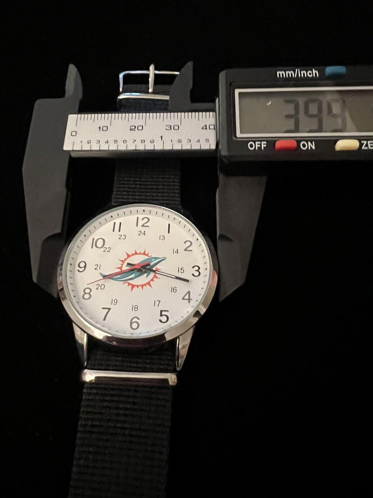 Designer Unisex NFL football Sports Watch Miami Dolphins New Battery Size ONE SIZE - 2 Thumbnail
