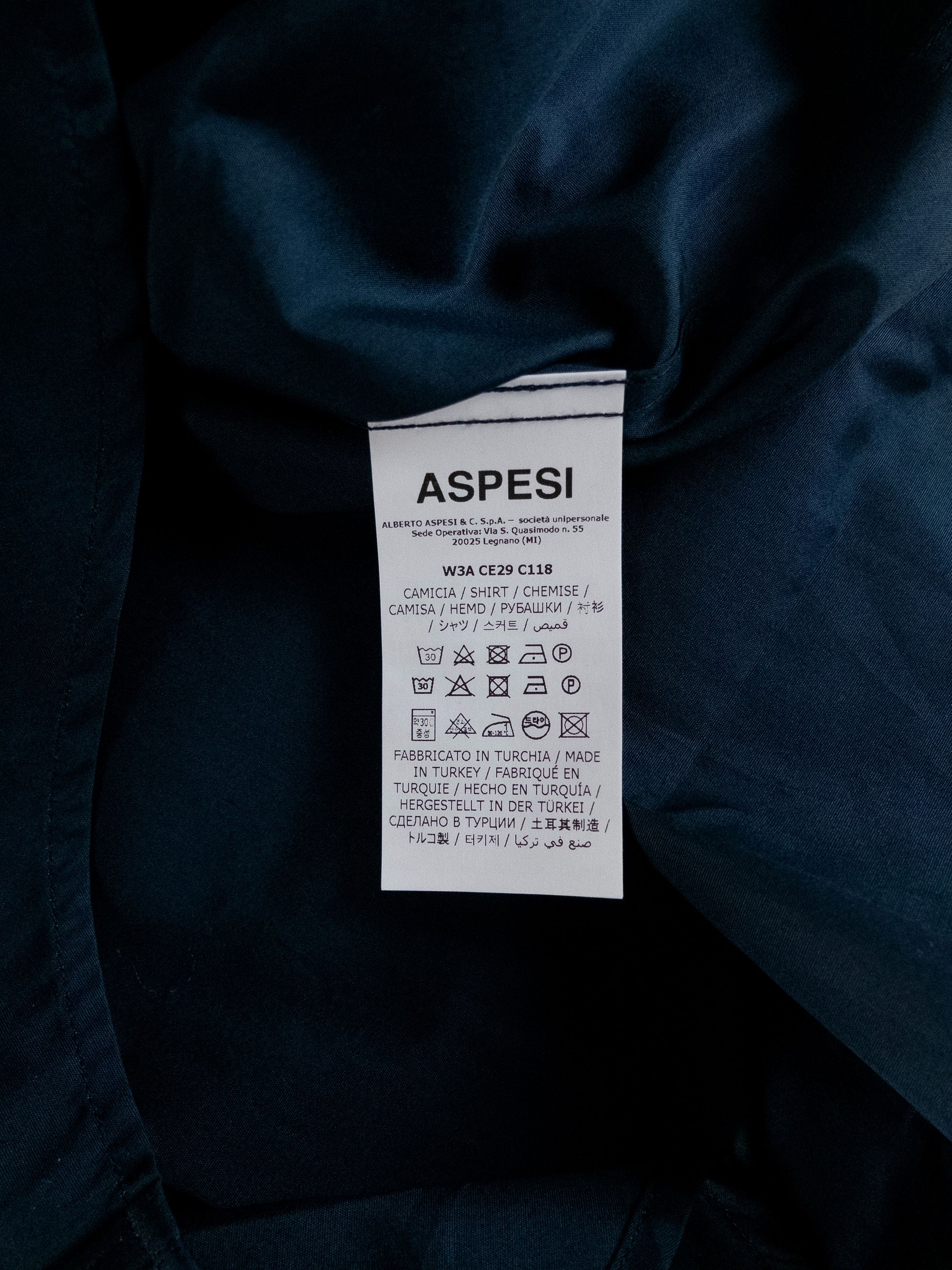 Aspesi ASPESI navy blue cotton dress shirt Size 42 / 16.5 Size US L / EU 52-54 / 3 - 4 Thumbnail