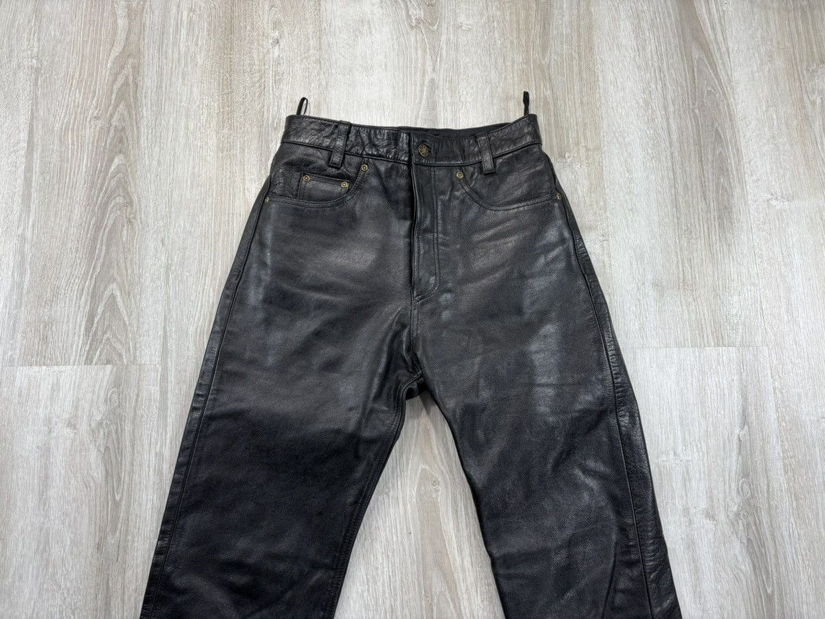 Genuine Leather × Leather × Vintage Womens biker motorcycle leather pants Jacques Cousto Size 31 Size 24" / US 00 / IT 34 - 3 Thumbnail