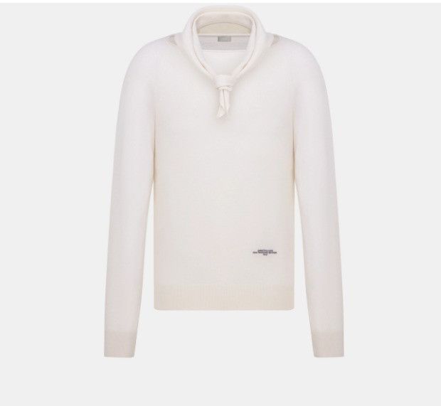 Dior o1w1db11224 Removable Bandana Sweater in White Size US L / EU 52-54 / 3 - 4 Thumbnail