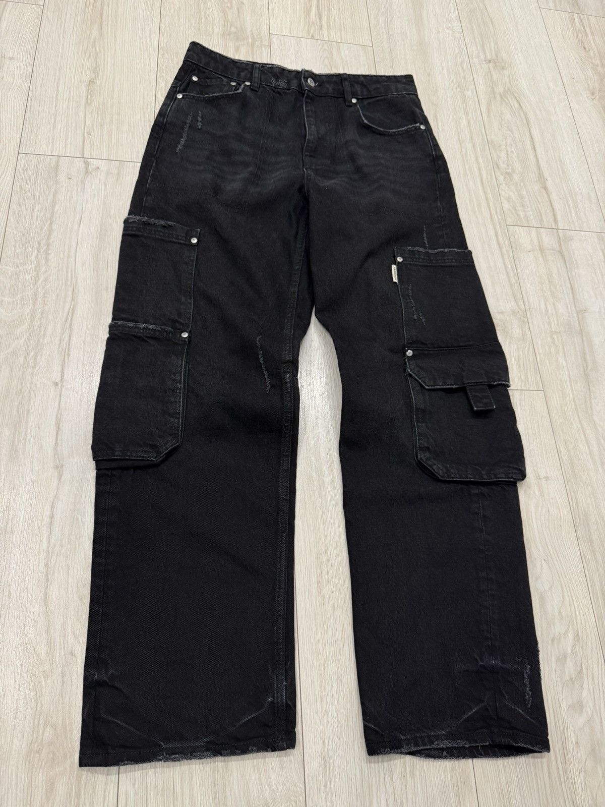 Represent Clo. 🔥Sick Represent Black R3 Workshop Denim Cargo Pants Sicko Y3 Size US 30 / EU 46 - 1 Thumbnail