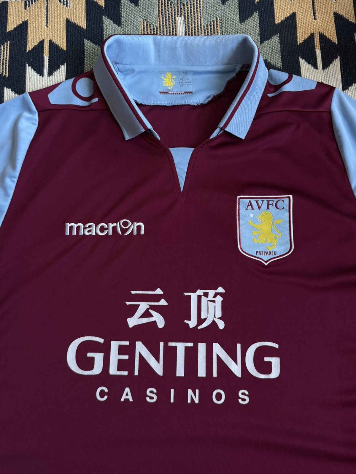 Macron Vintage Macron Aston Villa 2012/13 Soccer Blockcore Jersey Size US XL / EU 56 / 4 - 5 Thumbnail