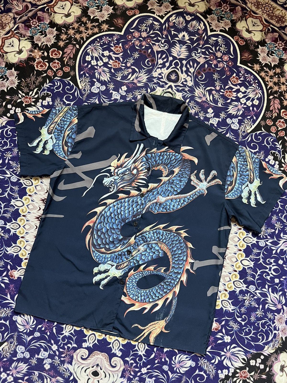 Japanese Brand Vintage Dragon Print Sukajan Y2K Japanese Button Up Size US L / EU 52-54 / 3 - 3 Thumbnail
