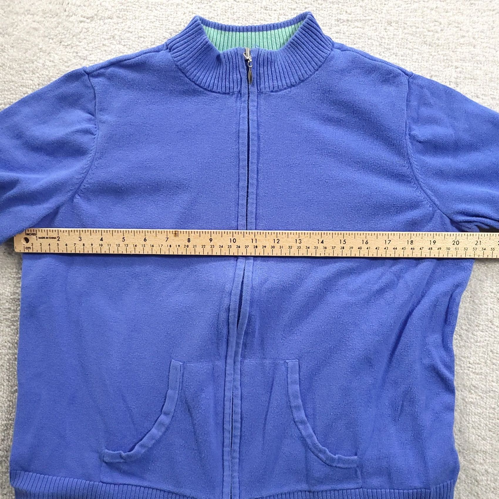 Vintage Christopher & Banks Womens 0X Blue Knit Sweater Mock Layer Zip Up Tank Jacket Variety Size XL / US 12-14 / IT 48-50 - 3 Thumbnail