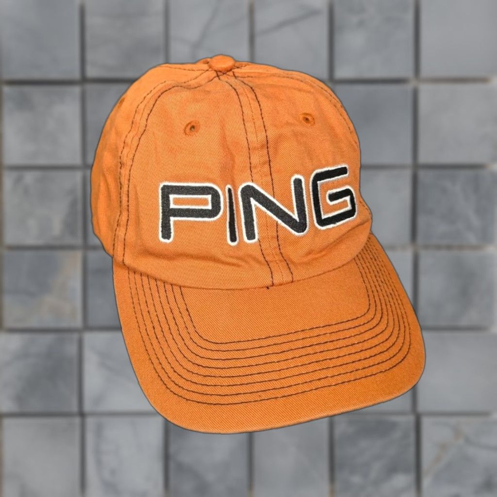 Vintage Ping Baseball Cap Hat Mens Orange Adjustable Strapback OSFM Golf Cap Size ONE SIZE - 1 Thumbnail