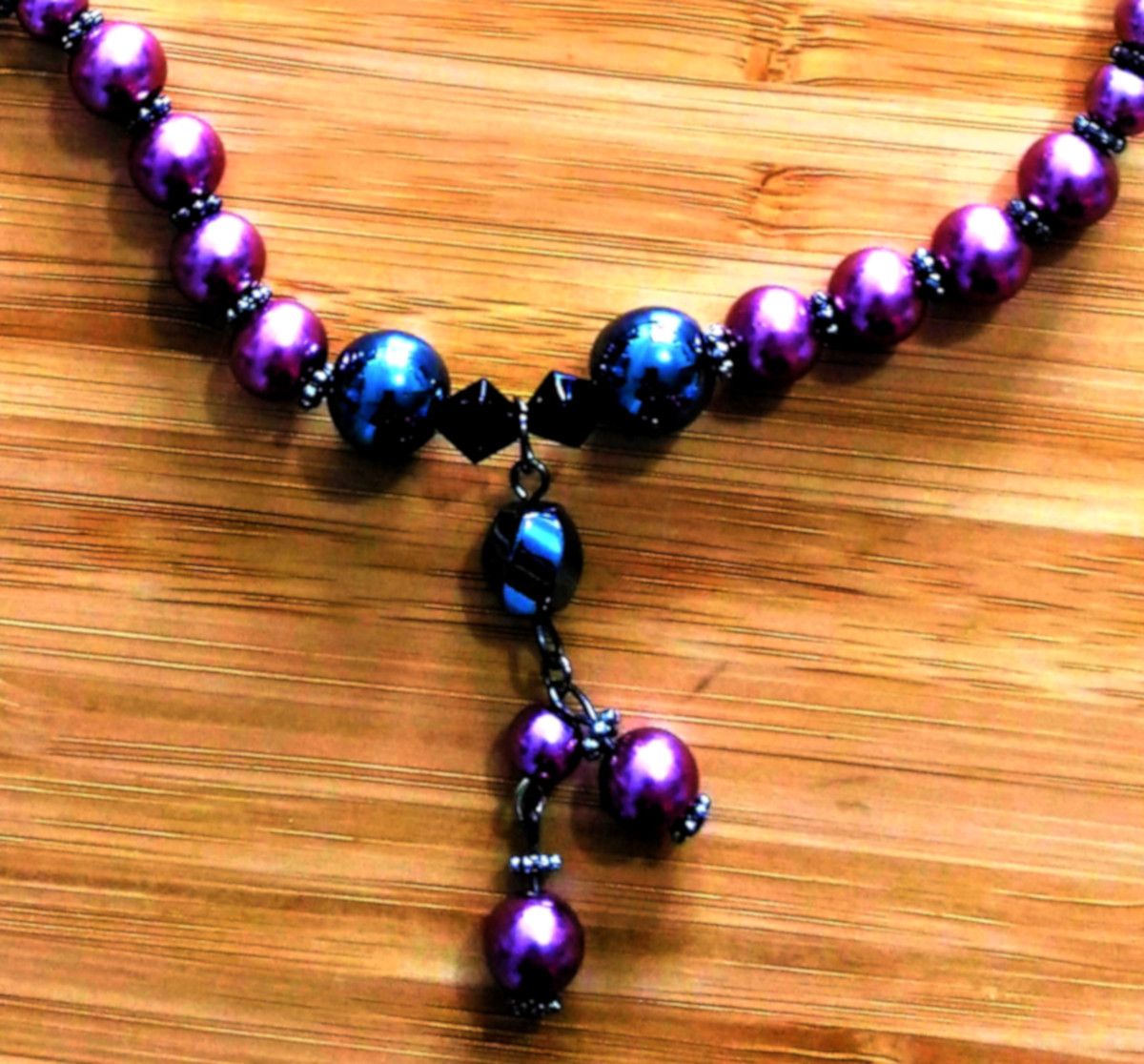 Japanese Brand × Vintage Stunning Shiny Patchwork Hematite Pearls Bead Necklace RARE Size ONE SIZE - 5 Thumbnail