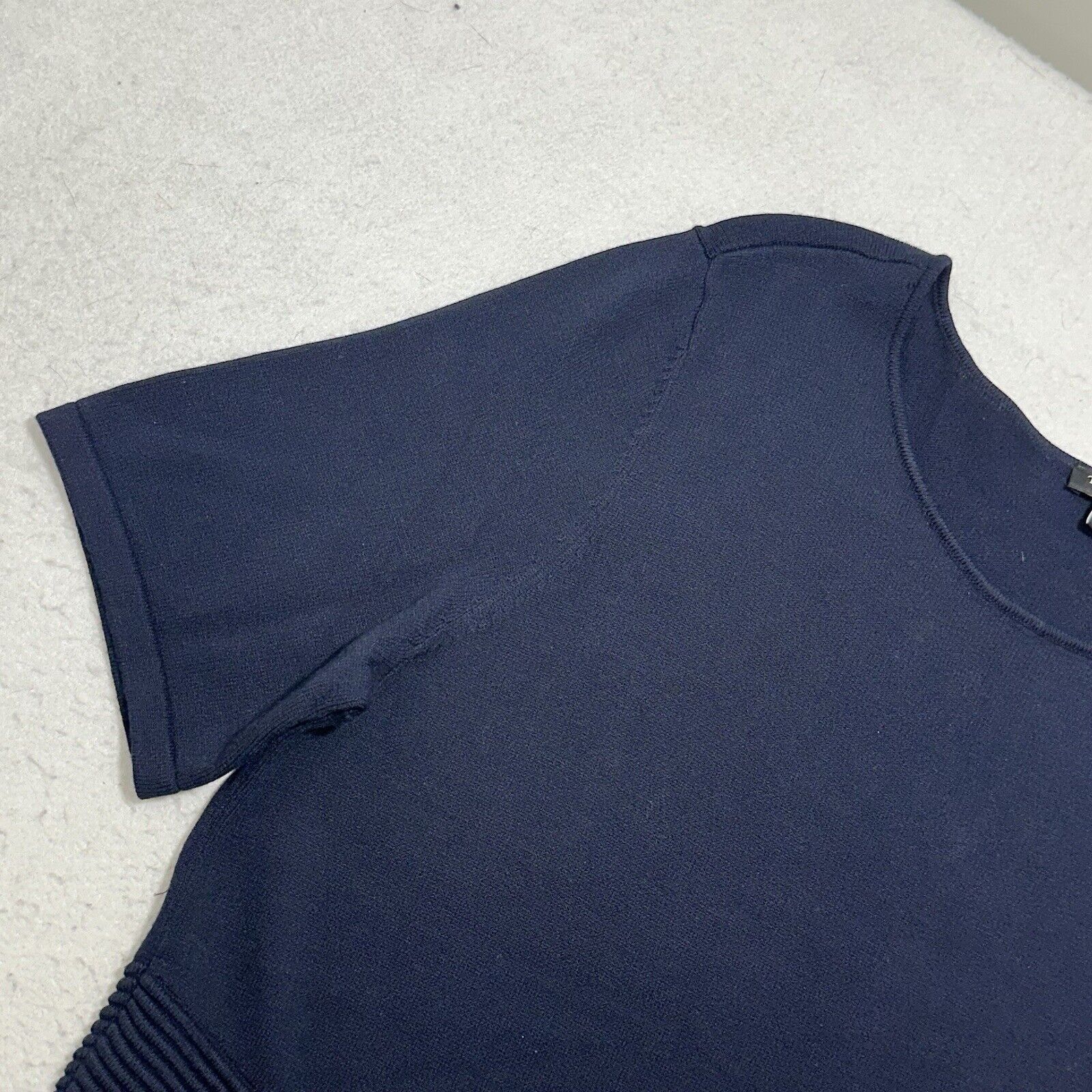 Other Talbots 1X Short Sleeve Navy Blue Heavyweight Knit Top Size XL / US 12-14 / IT 48-50 - 6 Thumbnail