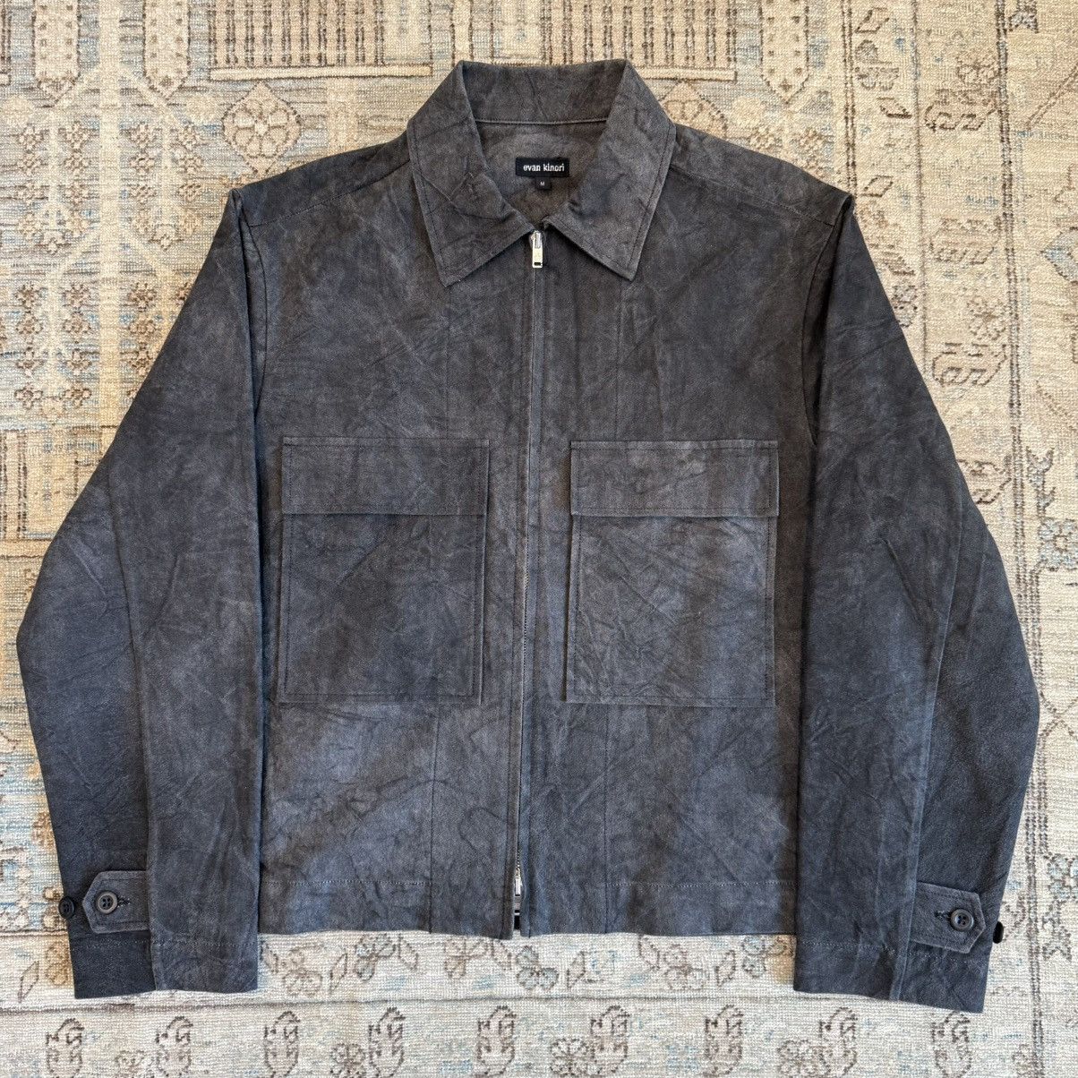 Evan Kinori Zip Jacket - Sumi Ink Dyed Canvas Size US M / EU 48-50 / 2 - 1 Thumbnail