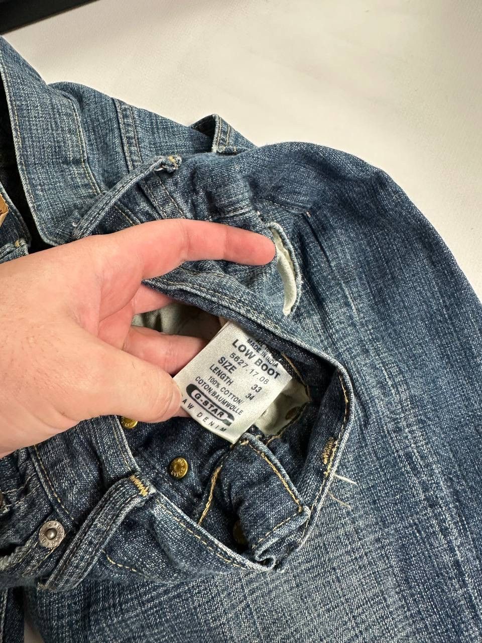 G-Star 00s Vintage G Star RAW Washed Flared Japan Jean Size US 33 - 5 Thumbnail