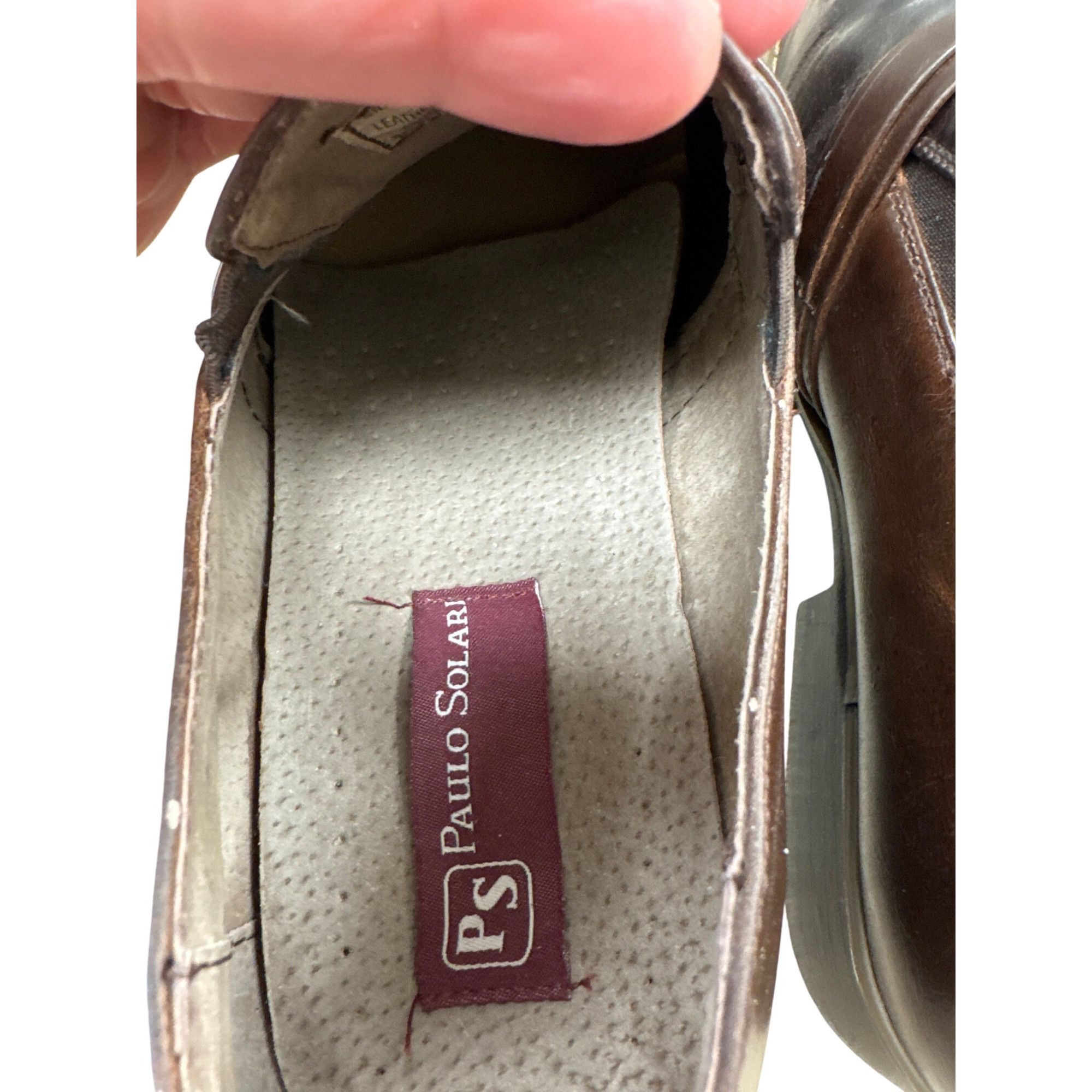 Designer Paulo Solari Mens Brown Black Leather Oxford Shoes 11M SKU 7 Size US 11 / EU 44 - 10 Thumbnail