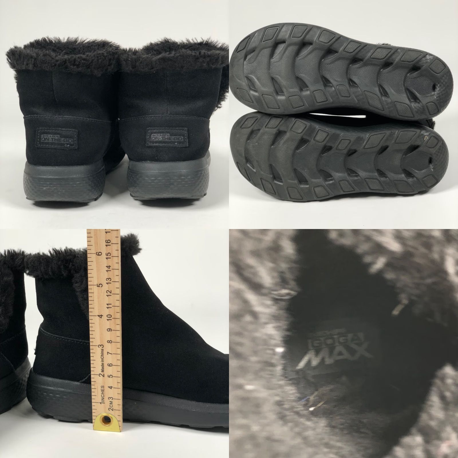 SKECHERS Skechers On The Go Womens Shoes Bootie Ankle Slipper Black Suede Faux Fur Lined 7.5 US / 38 EU Cool Bohemian Outdoor Comfort Slippers Boots Size US 8 / IT 38 - 8 Thumbnail