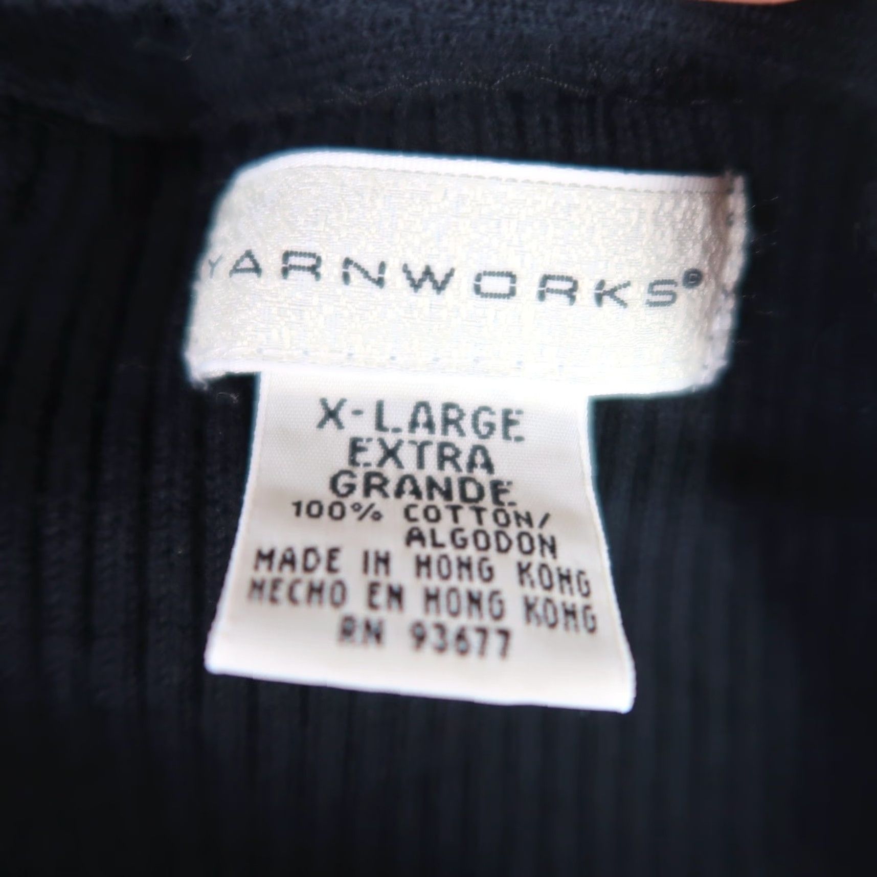 Vintage VINTAGE 90s Yarnworks Black Ribbed Knit Cardigan Sweater XL Women Long Sleeve V-Neck Cotton Knit Button Front Size XL / US 12-14 / IT 48-50 - 5 Thumbnail