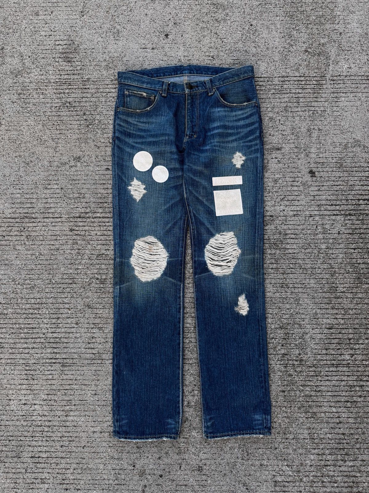 Number (N)ine Number (N)ine AW04 Patch Grunge Denim Size US 32 / EU 48 - 1 Thumbnail