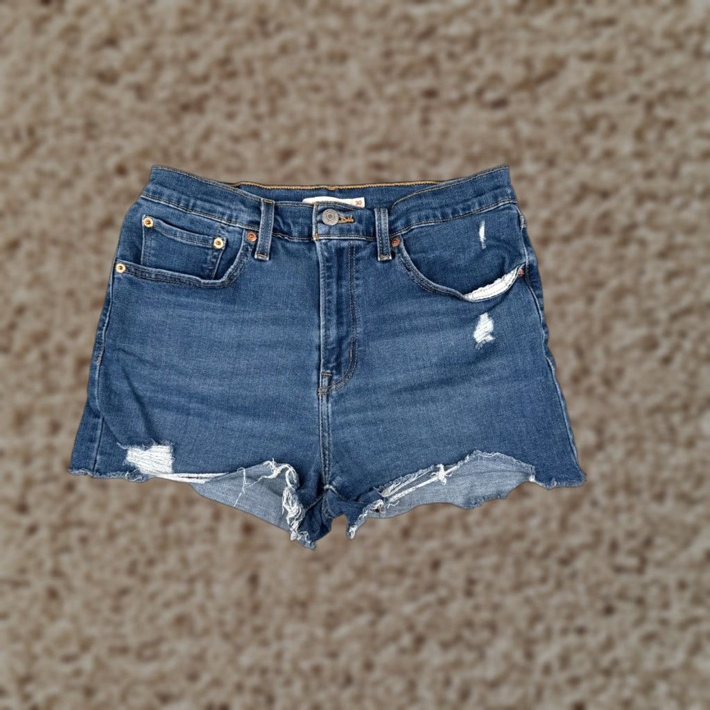 Levi's Levi's Women's Denim Shorts 30 High Rise Cut-Off Blue Distressed Cotton Casual Spring Summer Women's Size 30" / US 8 / IT 44 - 1 Thumbnail