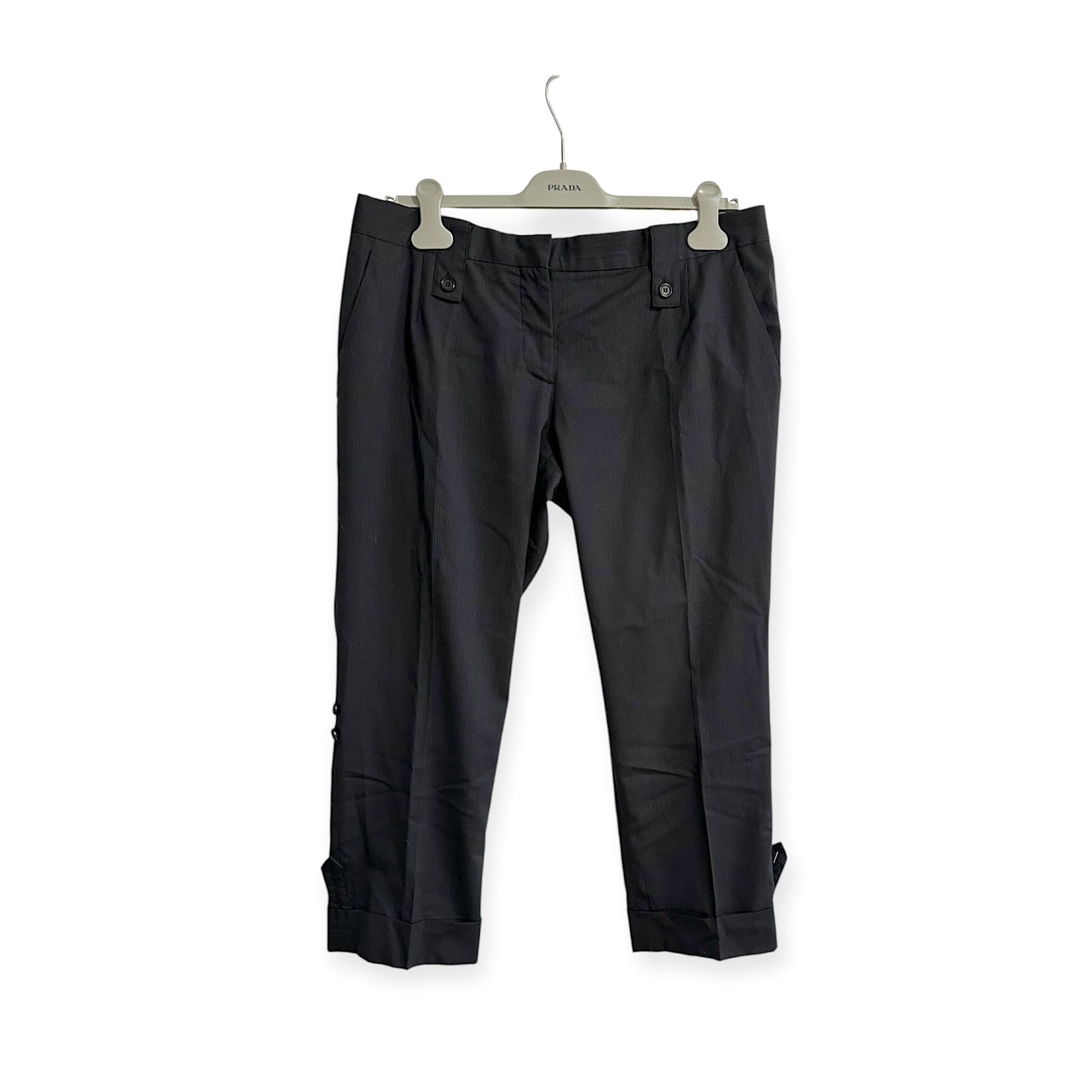 Prada 2006 Wool Pants with Strap & Button Detail – IT 46