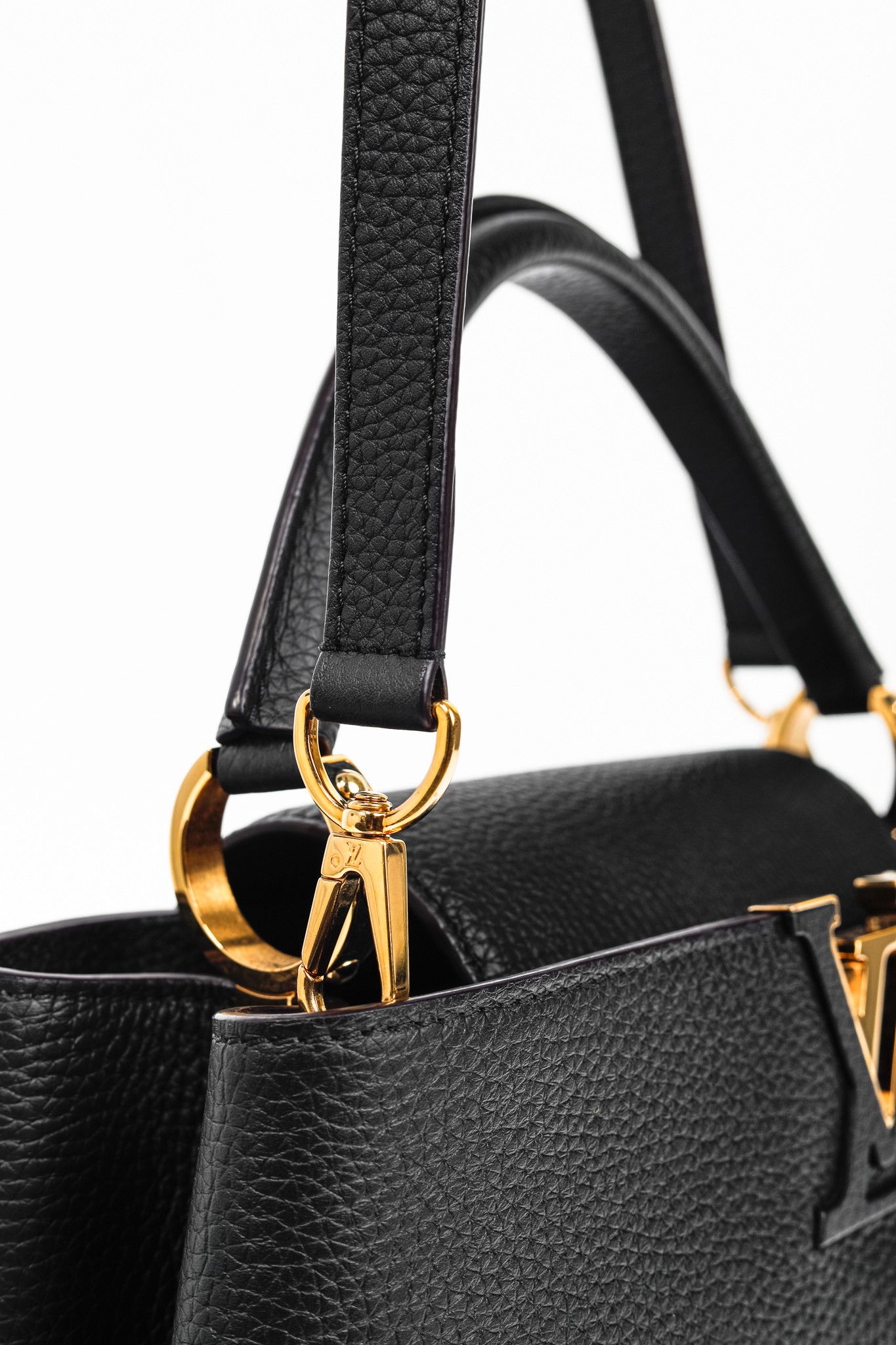 Louis Vuitton Louis Vuitton Capucines MM Black Taurillon Leather Handbag Size ONE SIZE - 7 Thumbnail