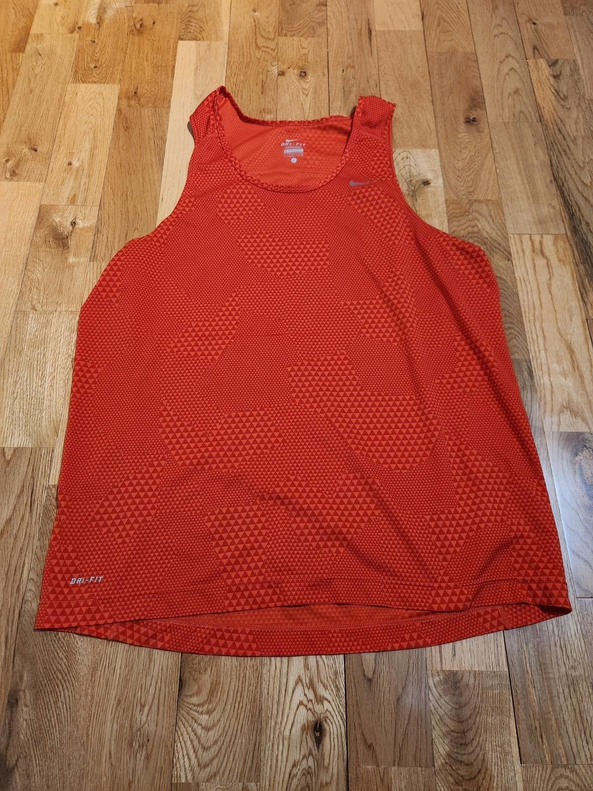 Nike Nike Dri-Fit Geometric Pattern Red Tank Top Gym Shirt L Size US L / EU 52-54 / 3 - 1 Thumbnail
