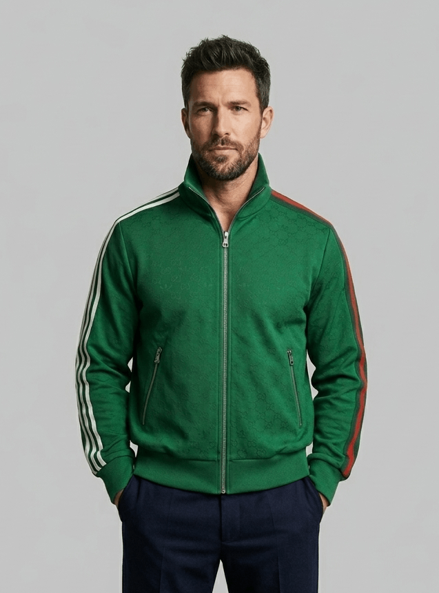 Adidas × Gucci Adidas x Gucci GG Trefoil Jacquard Track Jacket