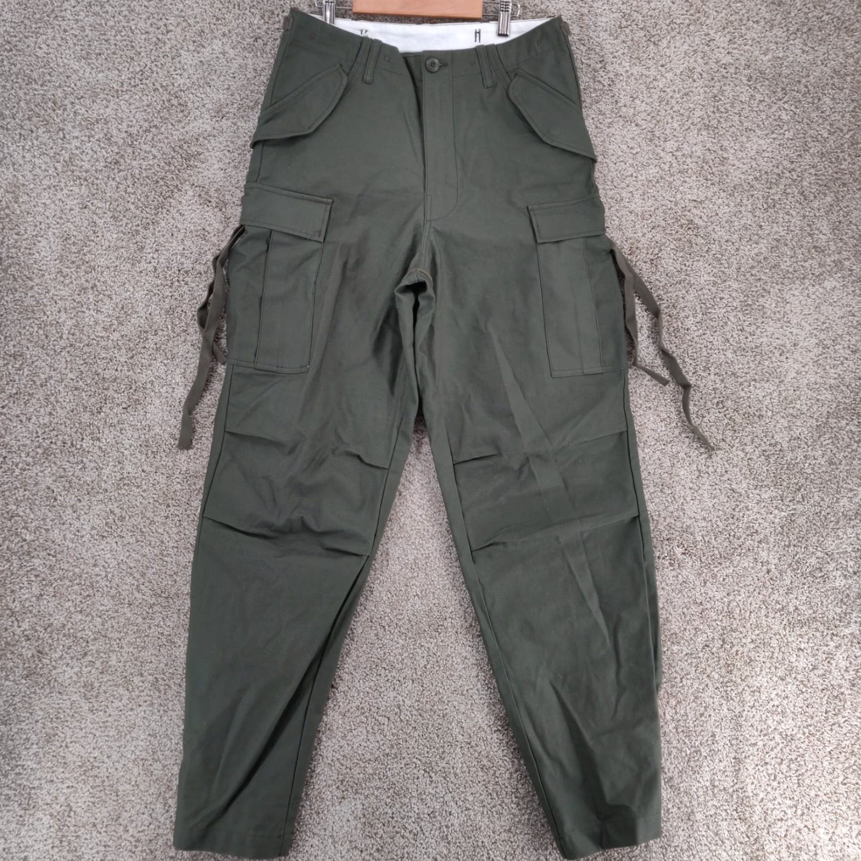 Alpha Industries Vtg Alpha Industries Military Trousers Cargo Pants Mens 30 Green Canvas 32 Inseam 30 Waiste Adjustable Lined Field Workwear Winter Army 90s Mens Size US 32 / EU 48 - 2 Thumbnail